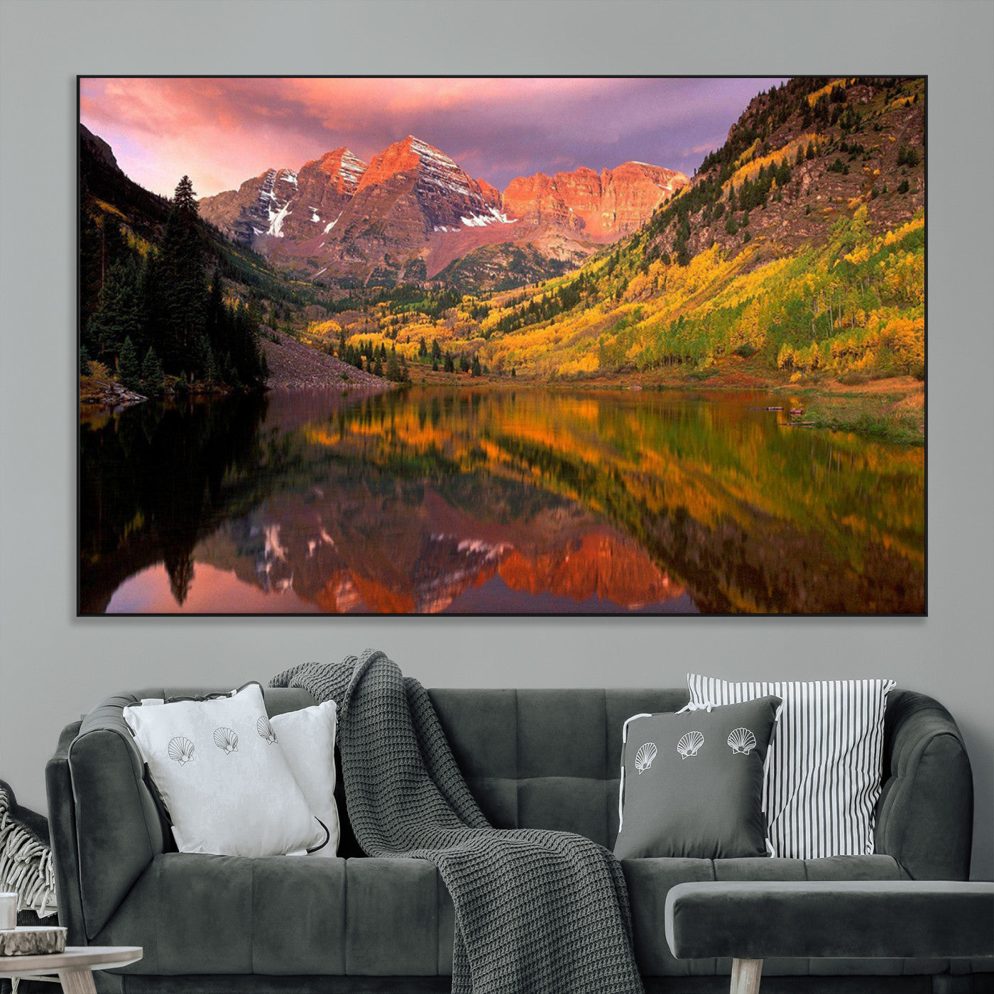 -Colorado Rockies Mountain Sunset Wall Art | Ready to Hang and Framed | Scenic Nature Landscape