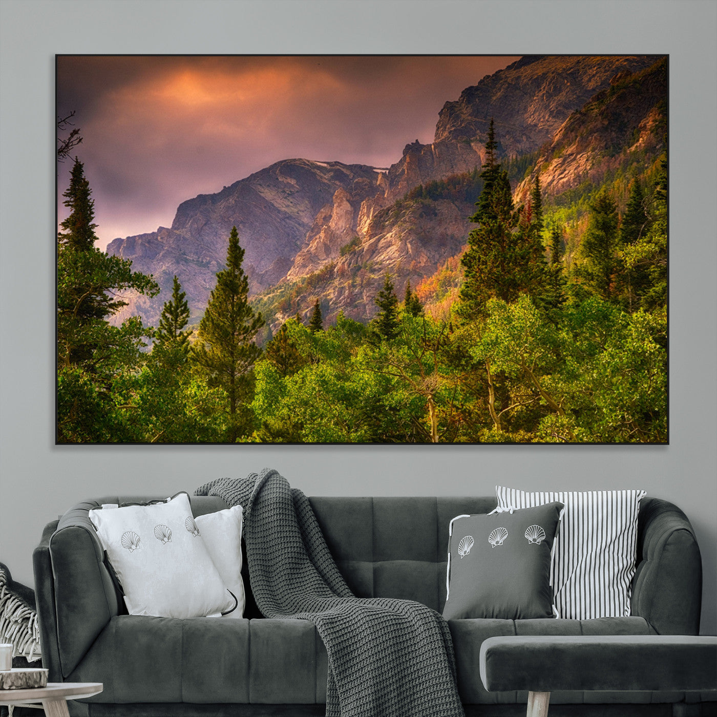 -Colorado Rockies Mountains Wall Art Canvas Print | Ready to Hang Framed Mountain Landscape