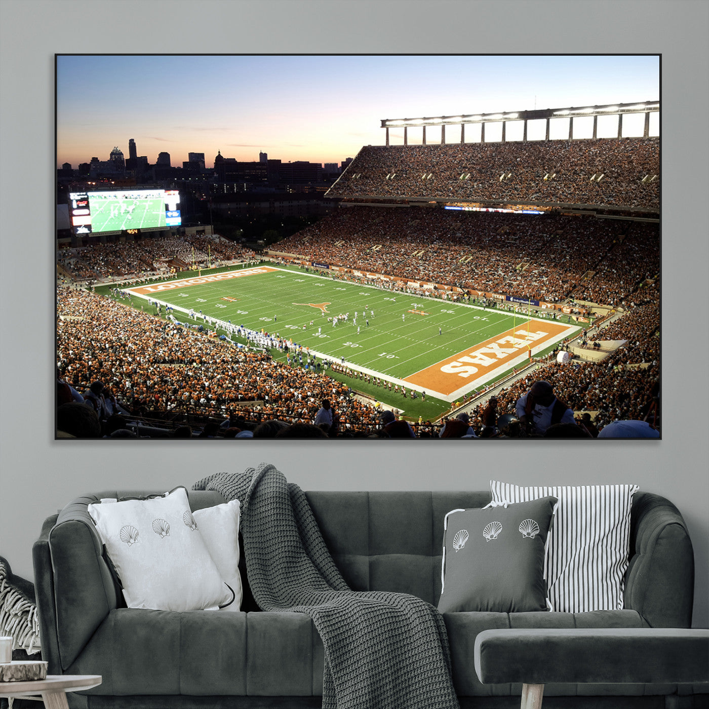 11455-MGV-CV-36X24-Darrell K Royal-Texas Memorial Stadium Canvas Wall Art - Texas Longhorns Football Match