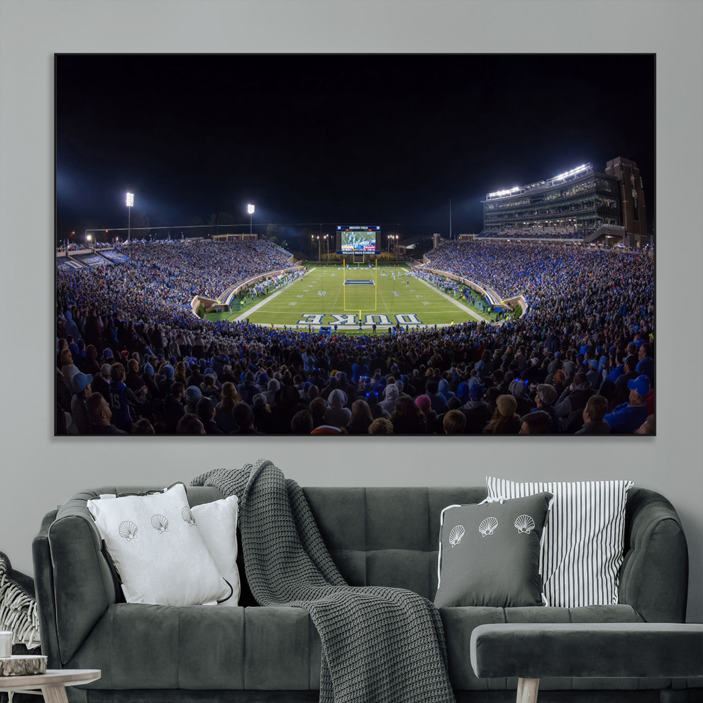 21070-MGV-CV-36X24-Duke University Blue Devils Football Team Print - Durham Wallace Wade Stadium Wall Art Canvas Print