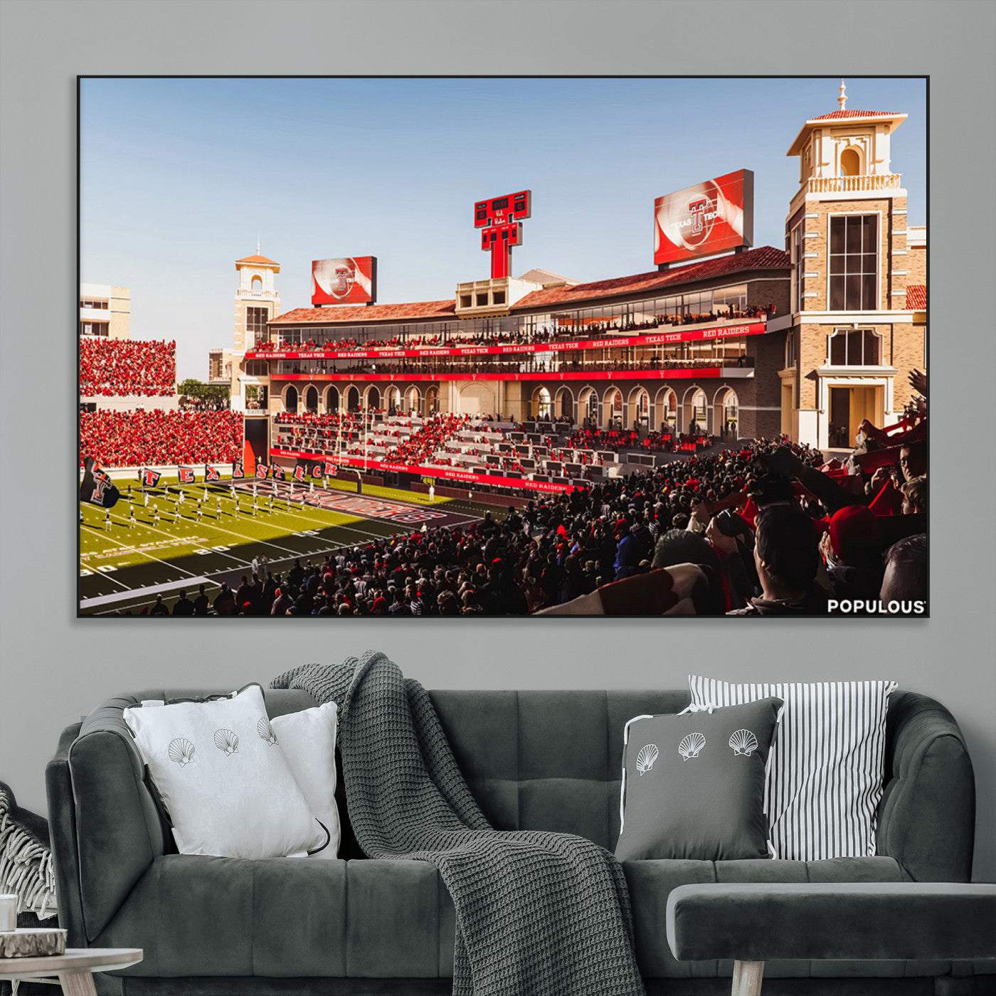 89744-MGV-CV-36X24-Jones AT&T Stadium Texas Tech Red Raiders Wall Art | Large Att Stadium Canvas Print | College