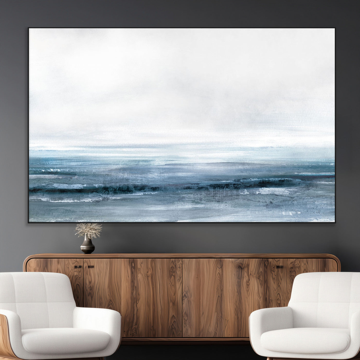 65702-MGV-CV-36X24-Blue Ocean Abstract Artwork Wall Art Canvas Print