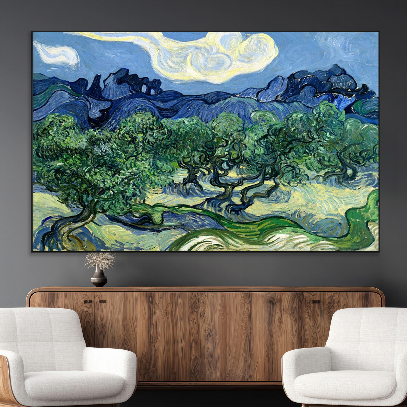 80252-MGV-CV-36X24-Olive Trees Van Gogh Wall Art Canvas Print