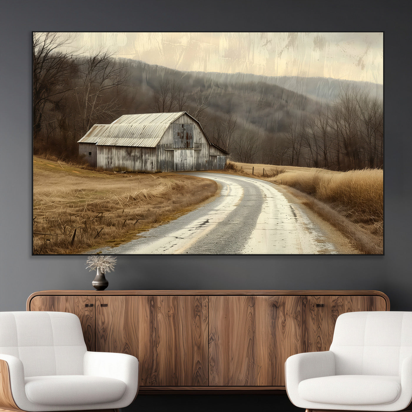 10376-MGV-CV-36X24-Vintage Barn for Farmhouse Wall Decor Canvas Print