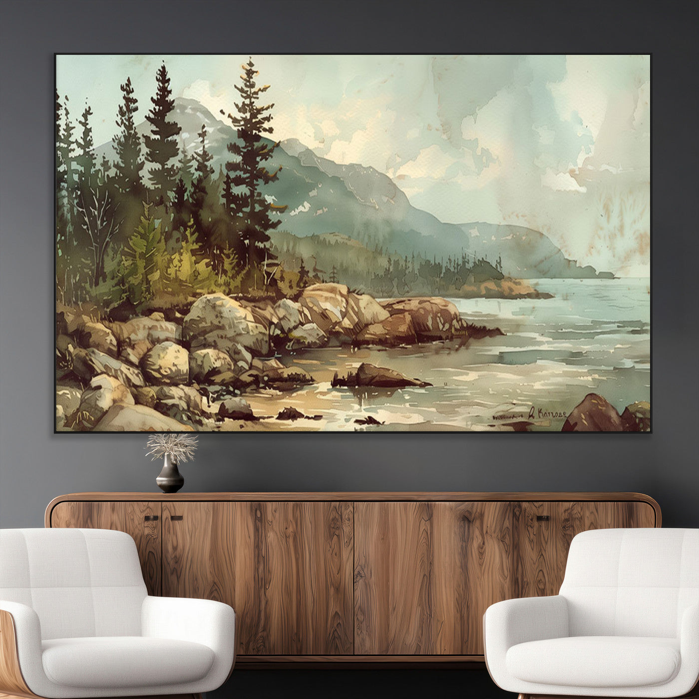 24809-MGV-CV-36X24-Abstract Acadia National Park Wall Art Canvas Print - Stunning 3-Panel Wall Art Canvas Print,