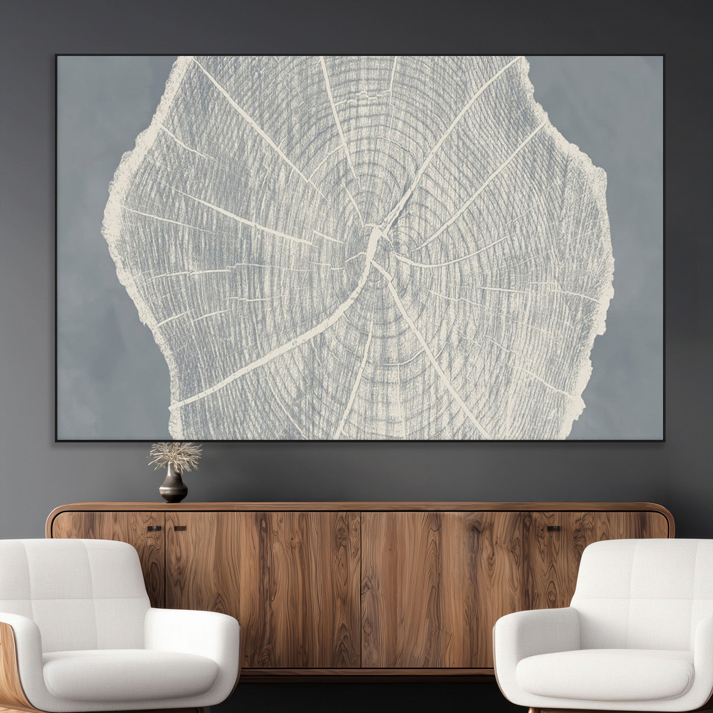 25547-MGV-CV-36X24-Abstract Tree Ring Wall Art Canvas Print – Nature-Inspired, Ready to Hang, Modern Home Decor