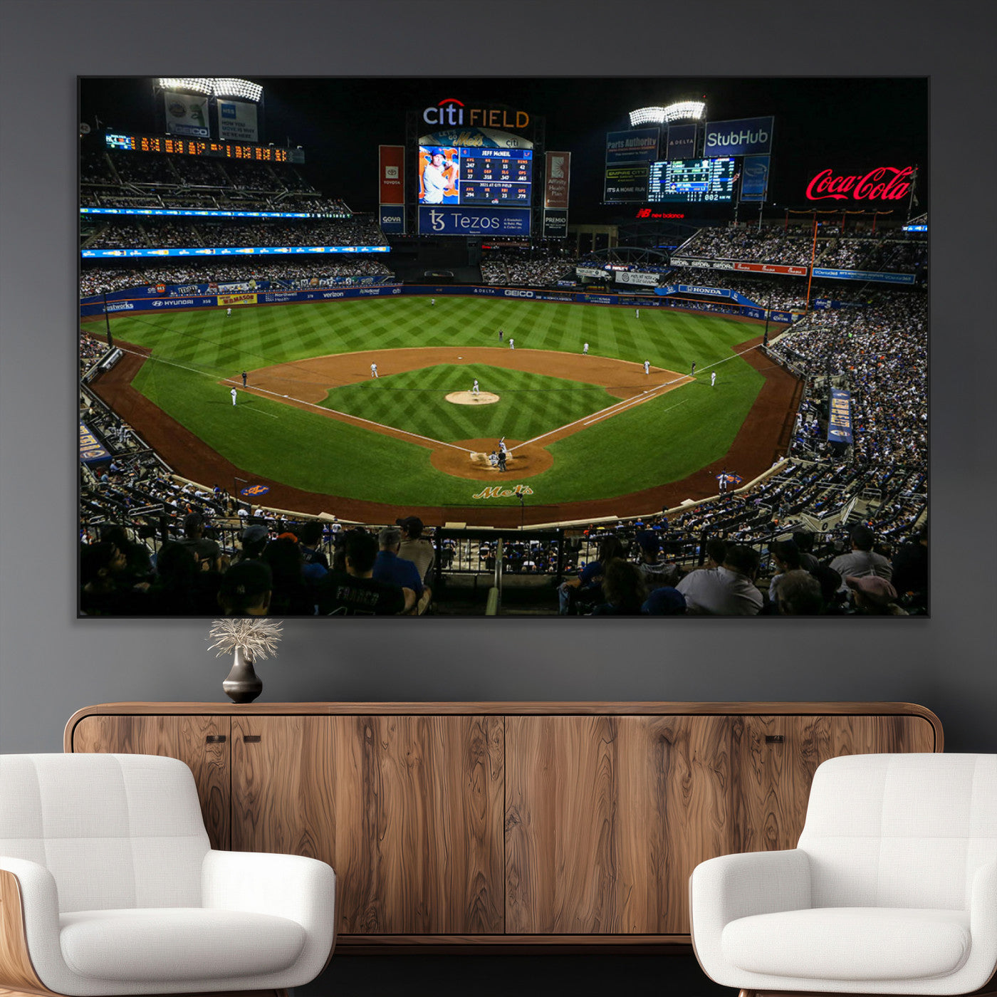 25148-MGV-CV-36X24-Los Angeles Dodgers Baseball Team Print - California Dodger Stadium Wall Art Canvas Print
