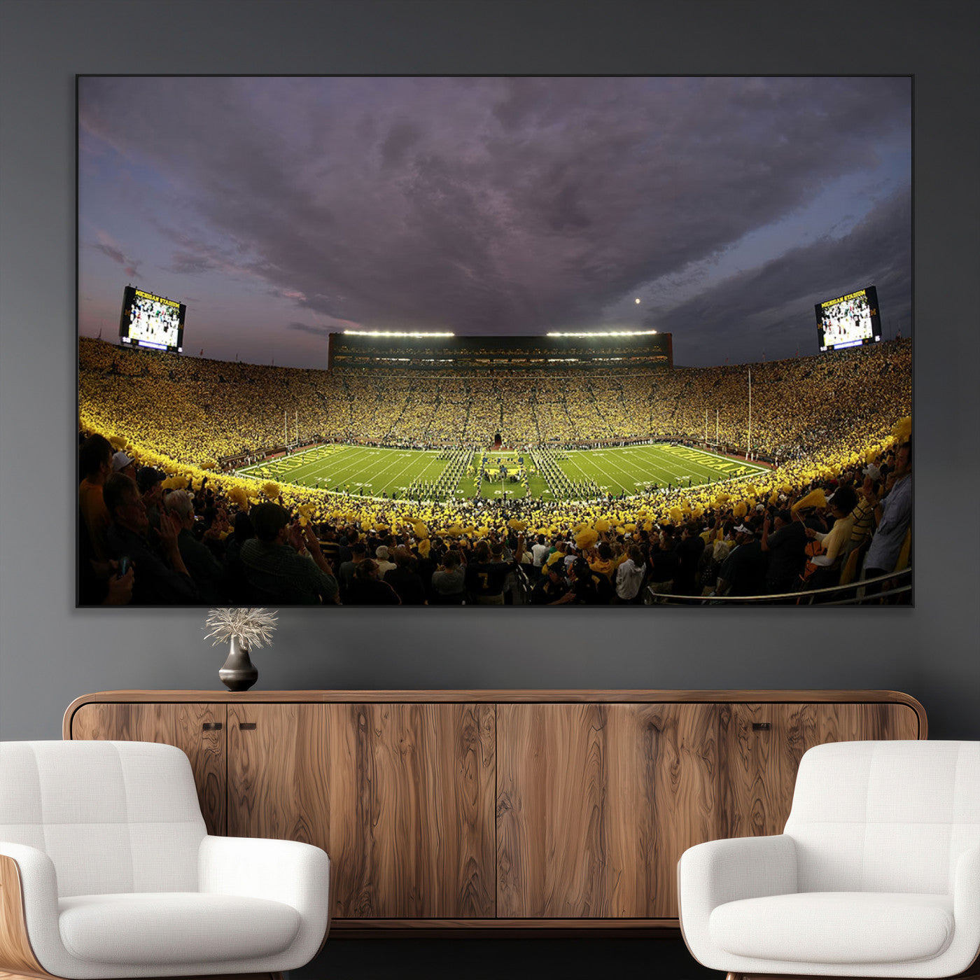 72404-MGV-CV-36X24-Michigan Wolverines Print - Michigan Stadium Wall Art Canvas Print