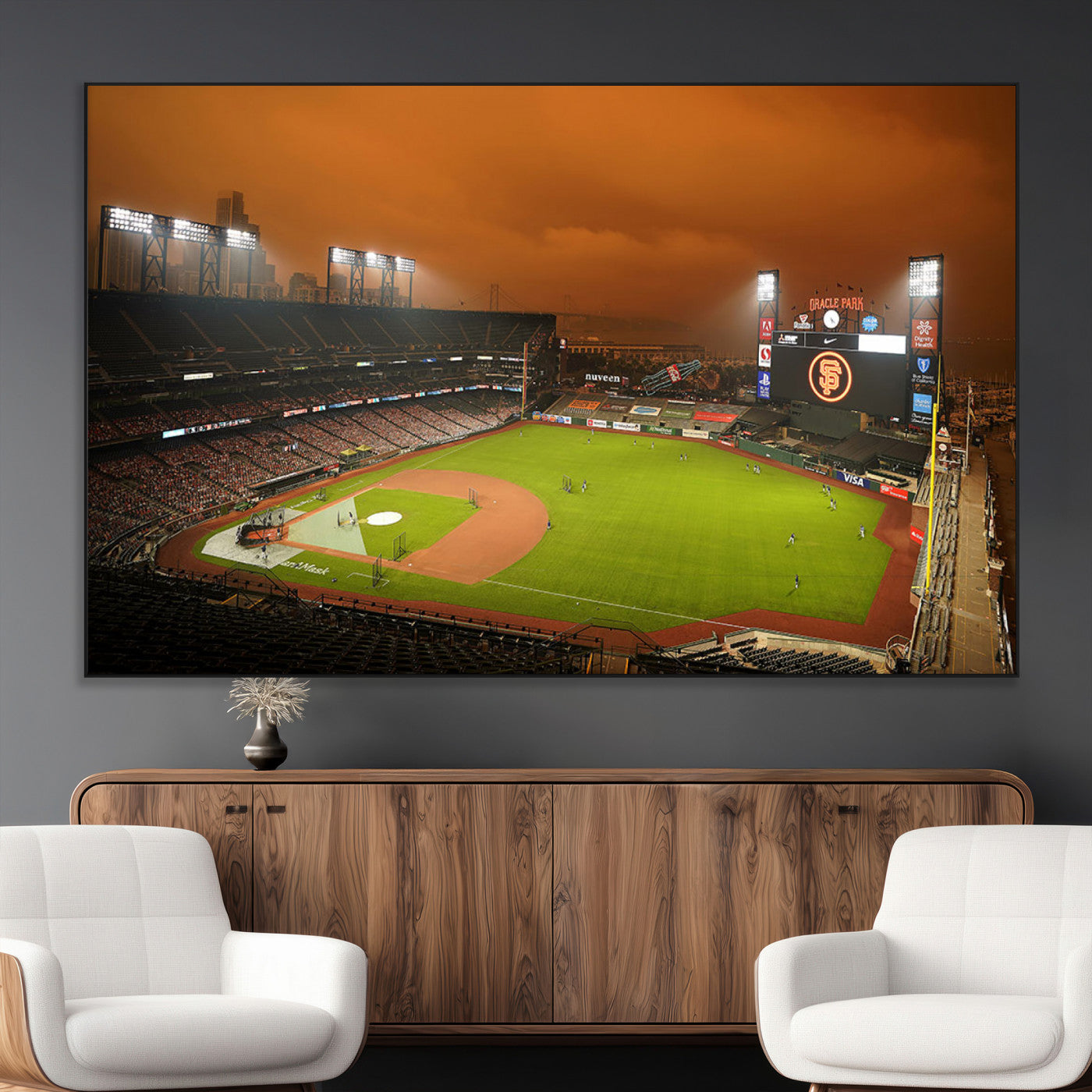 -San Francisco Giants Baseball Team Print - Oracle Park Stadium Wall Art Canvas Print