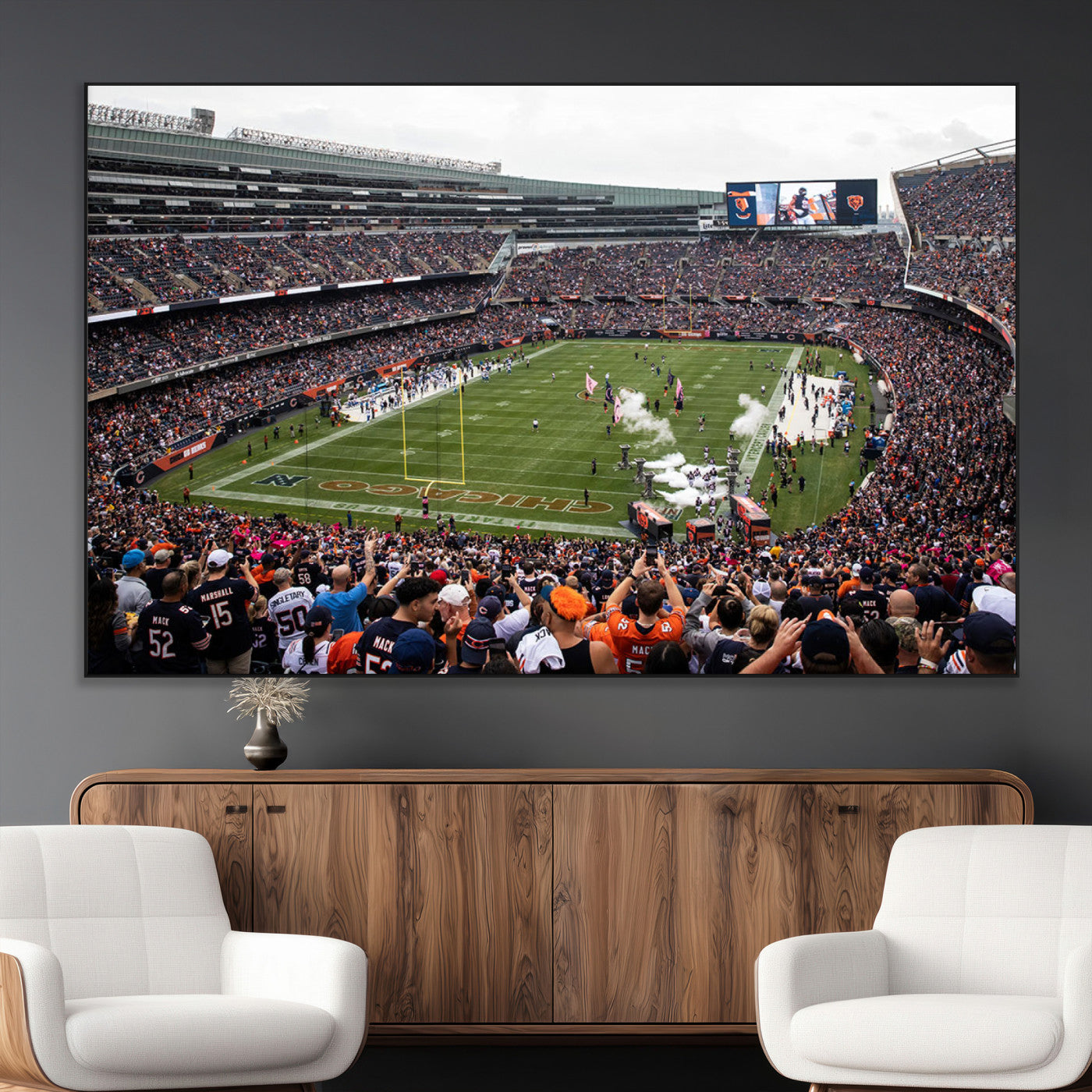 -Chicago Bears Soldier Field Wall Art Canvas Print – Framed Football Stadium Artwork Team Spirit for home, office