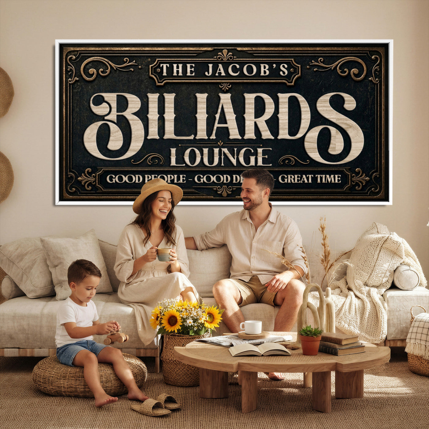 47215219-PAN-FL-20X10 - Custom Bar Sign Wall Art Canvas Print