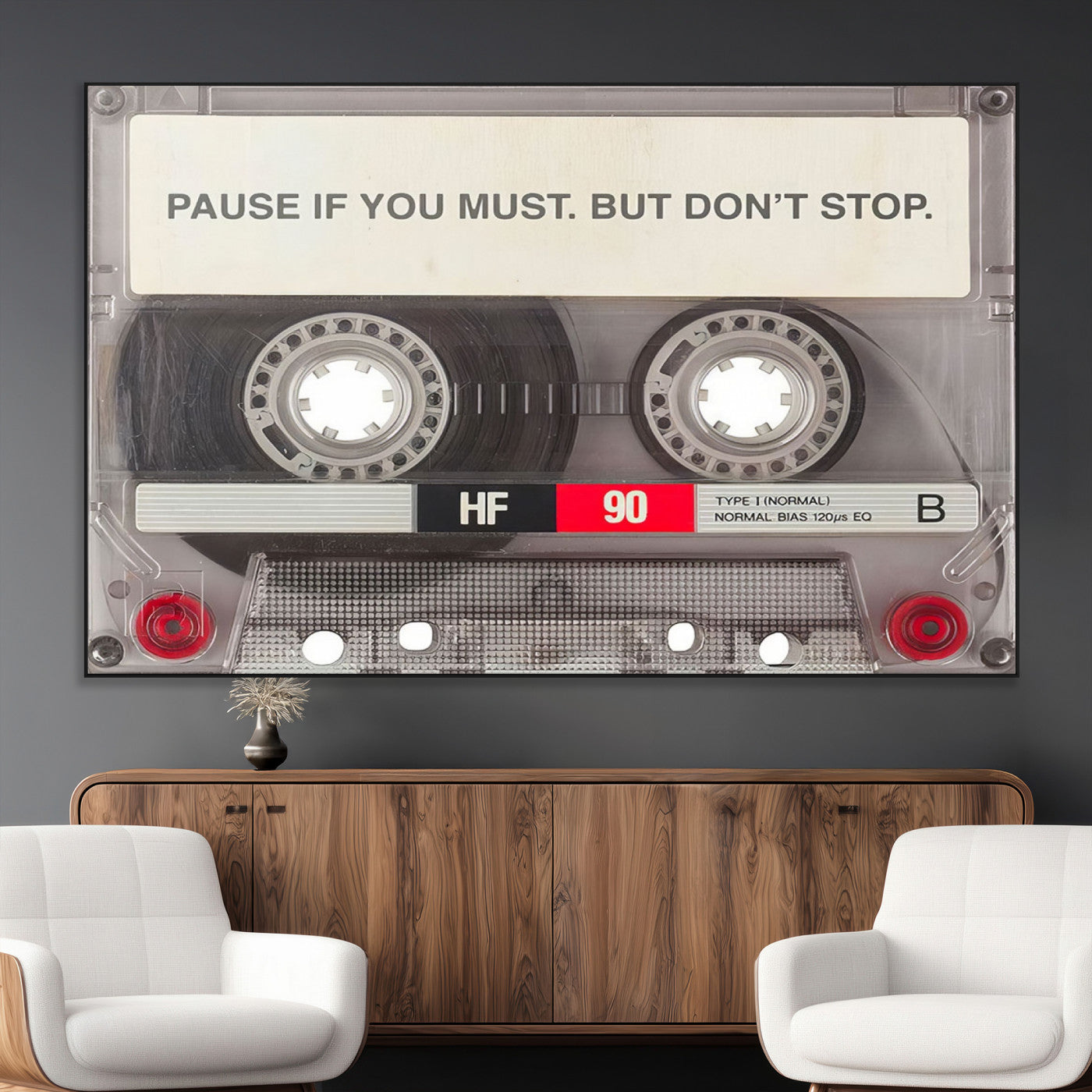-Music Cassette Iconic Wall Art Canvas Print