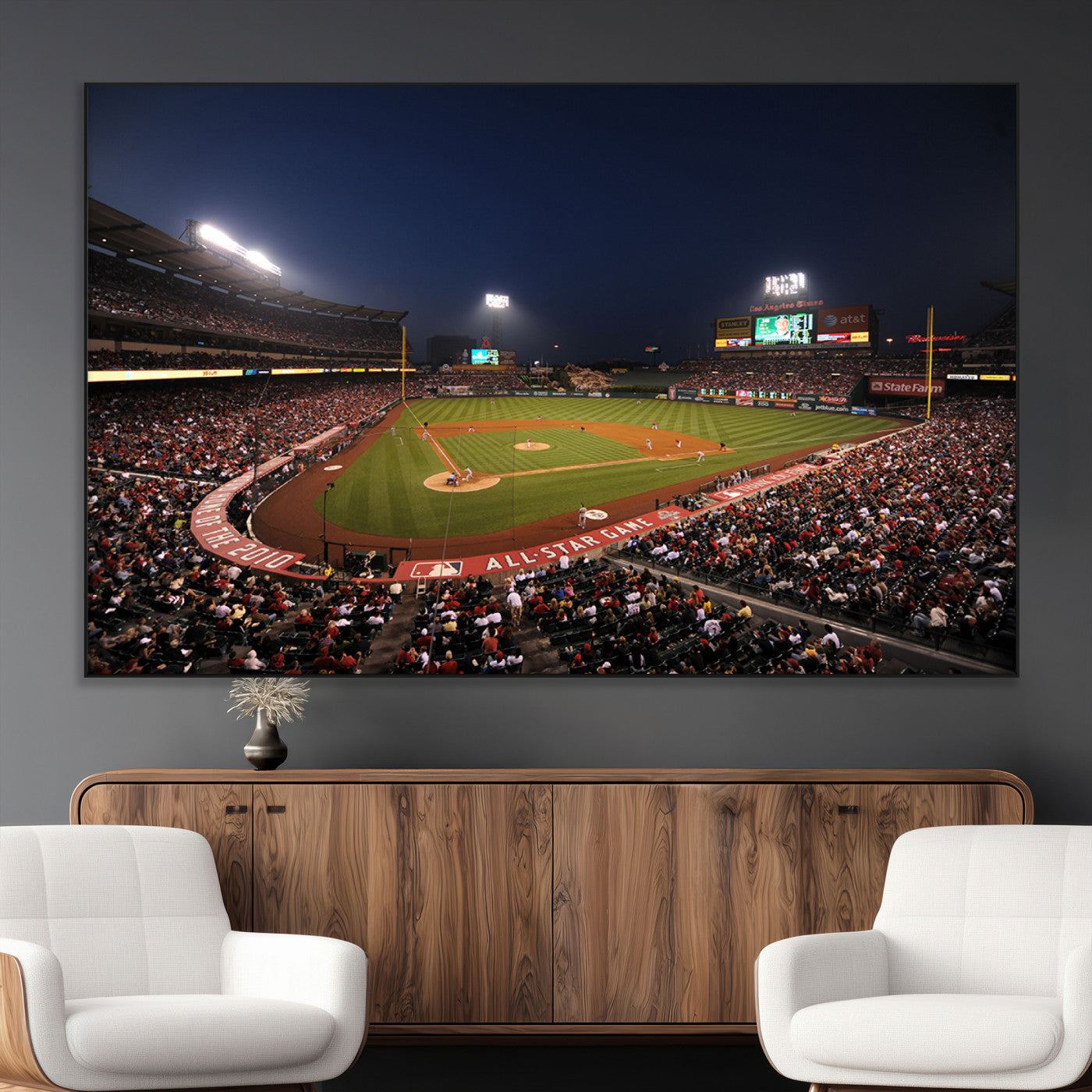 88896-MGV-CV-36X24-Los Angeles Angels Baseball Team Print - Anaheim Angel Stadium Wall Art Canvas Print