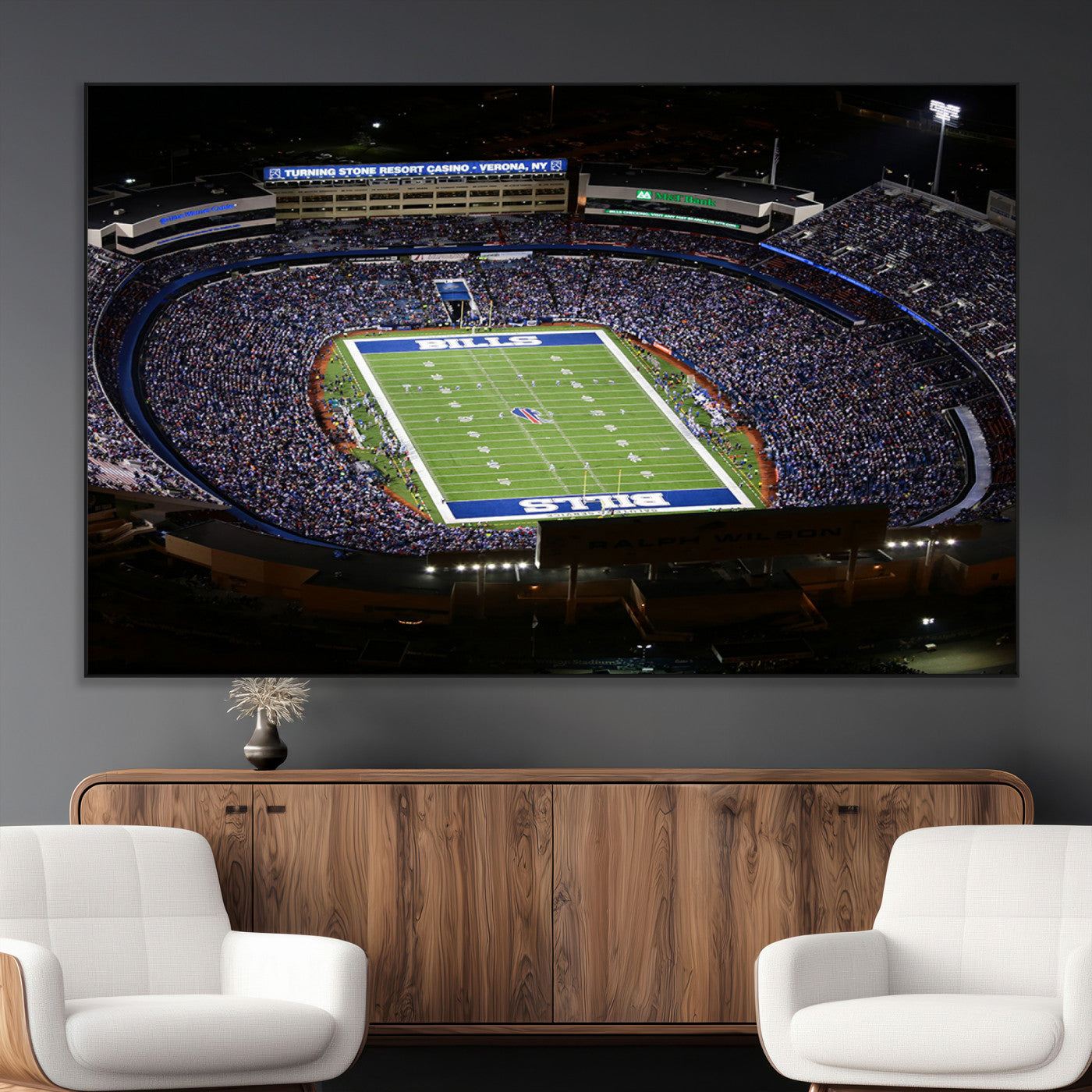 19030-MGV-CV-36X24-Buffalo Bills NFL Football Team Print - Highmark Stadium Wall Art Canvas Print