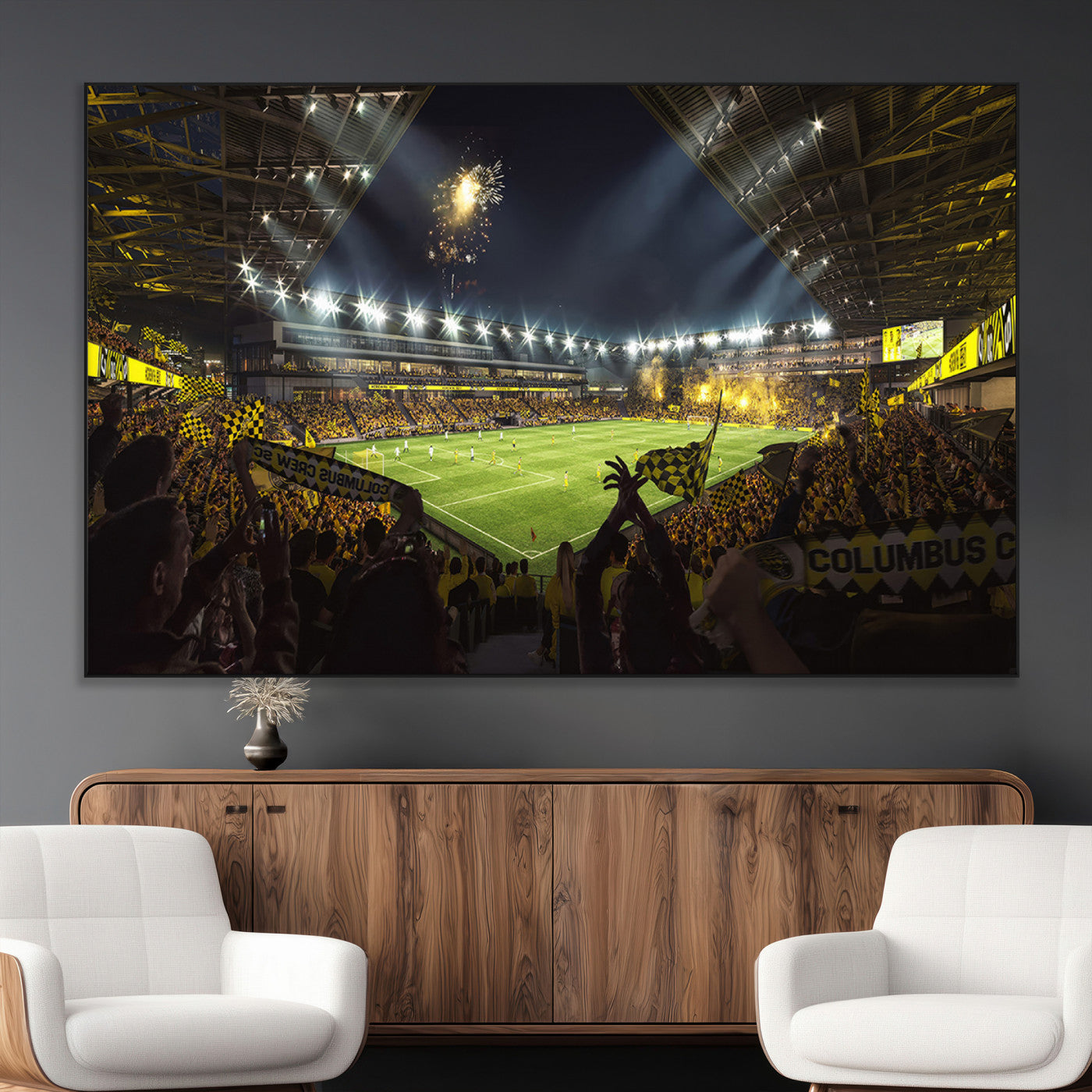 51122-MGV-CV-36X24-Columbus Crew Soccer Team Print - Columbus Crew Stadium Wall Art Canvas Print