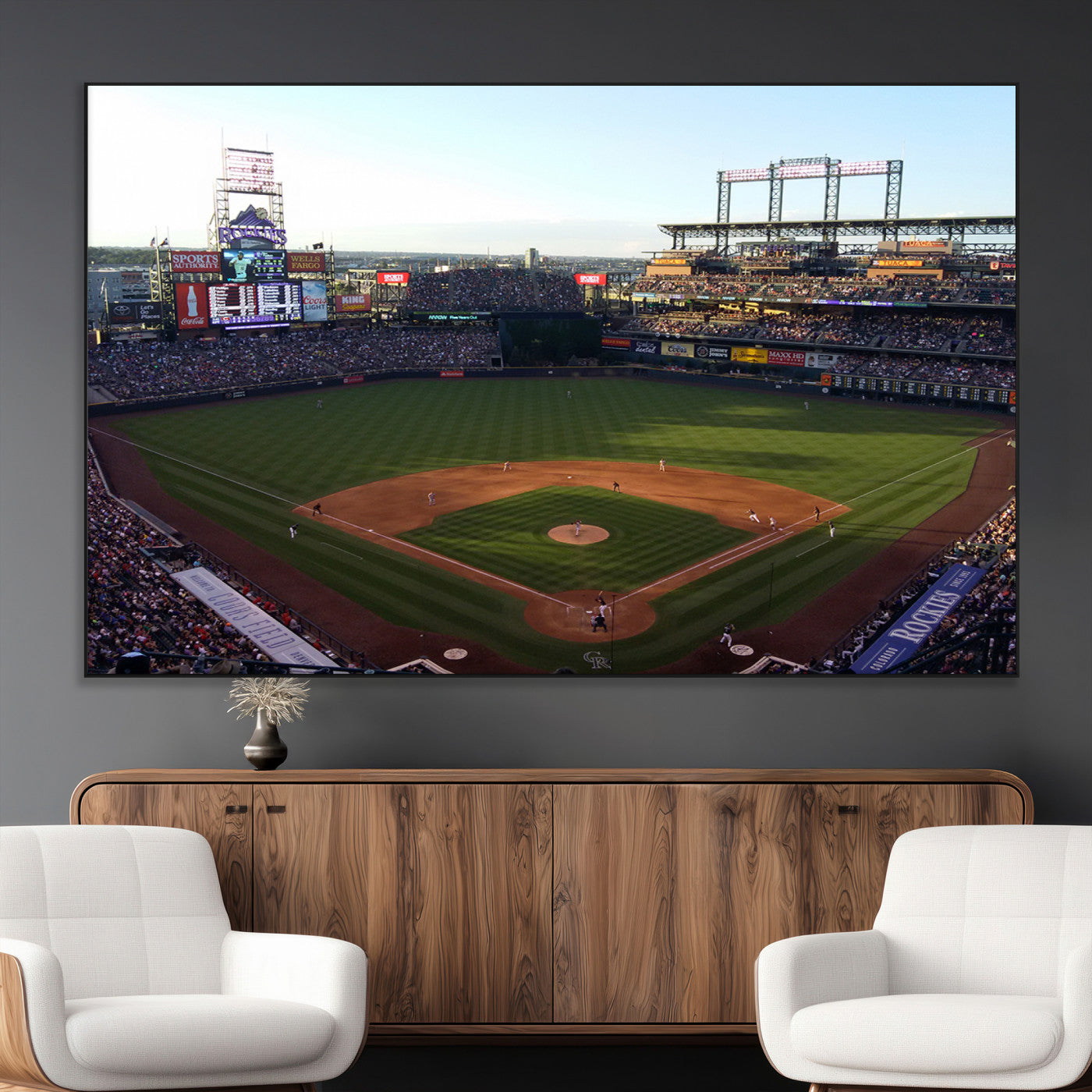 21638-MGV-CV-36X24-Colorado Rockies Coors Field Wall Art Canvas Print - MLB Baseball Stadium