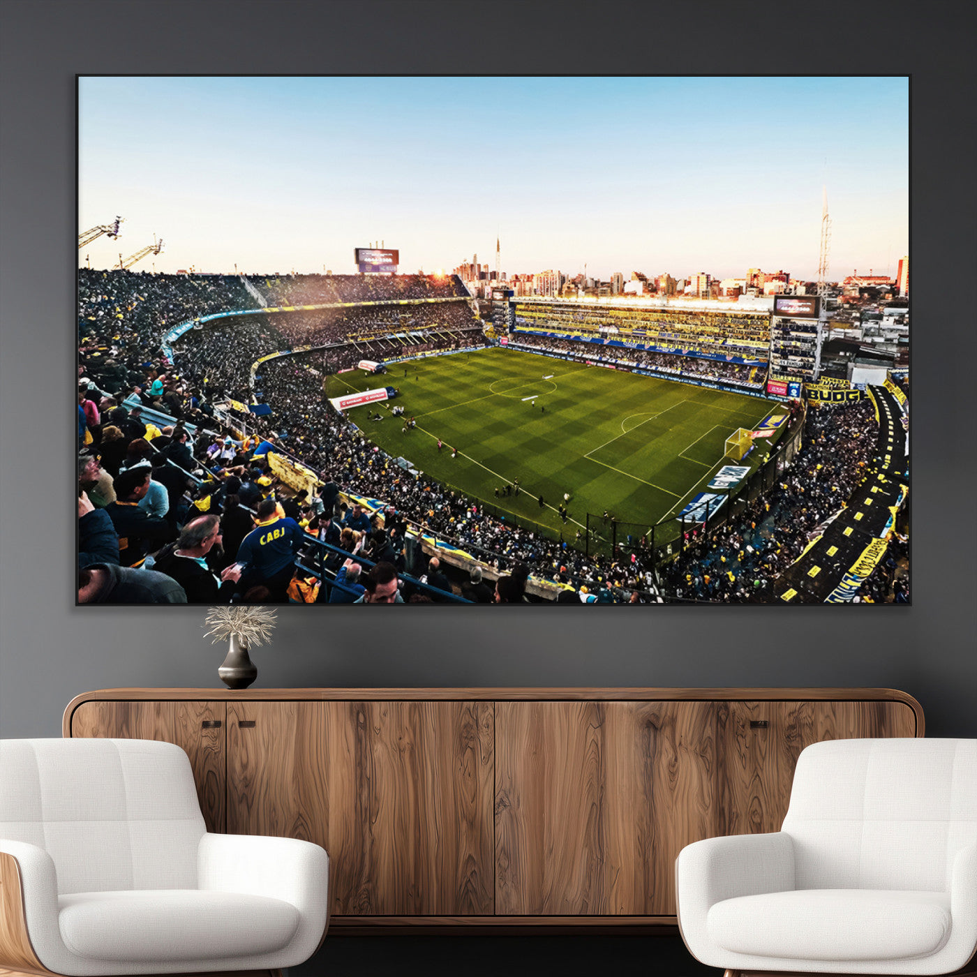 50105-MGV-CV-36X24-Boca Juniors Soccer Team Print - Buenos Aires Bombonera Stadium Wall Art Canvas Print