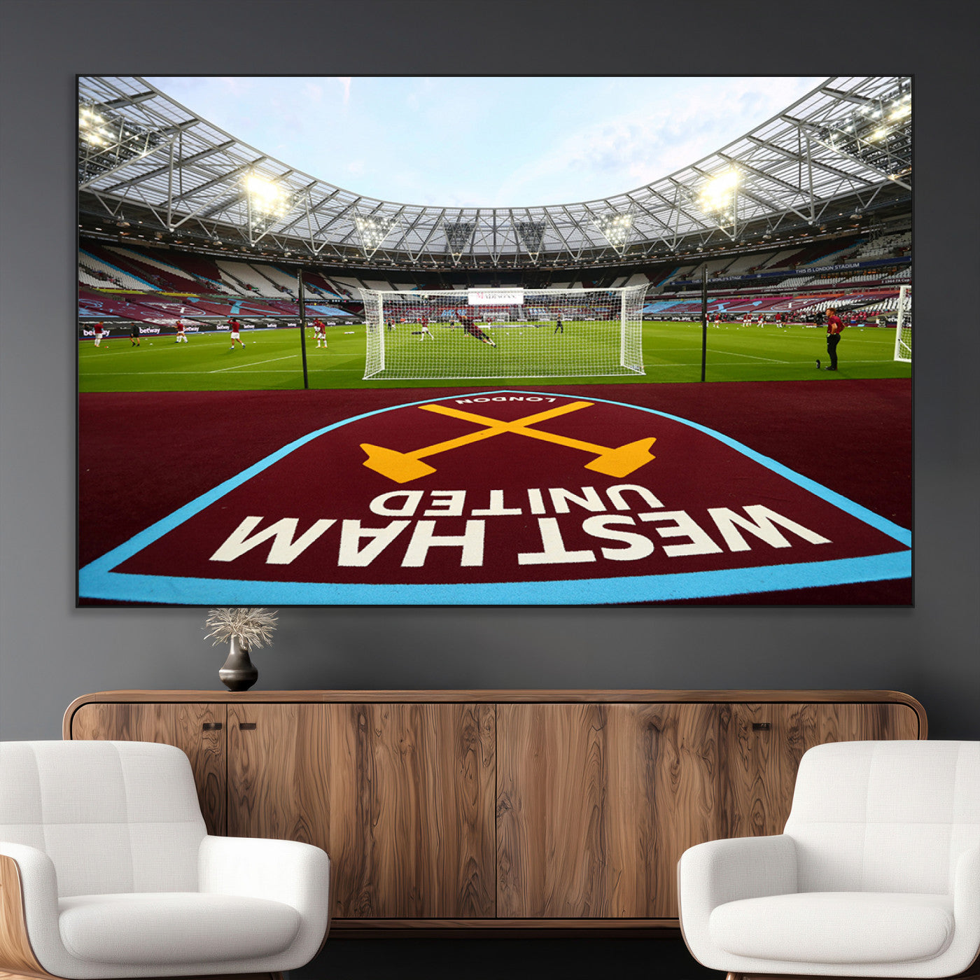 77367-MGV-CV-36X24-West Ham United FC Stadium Canvas Wall Art – London Stadium Football Print – Premier League Team