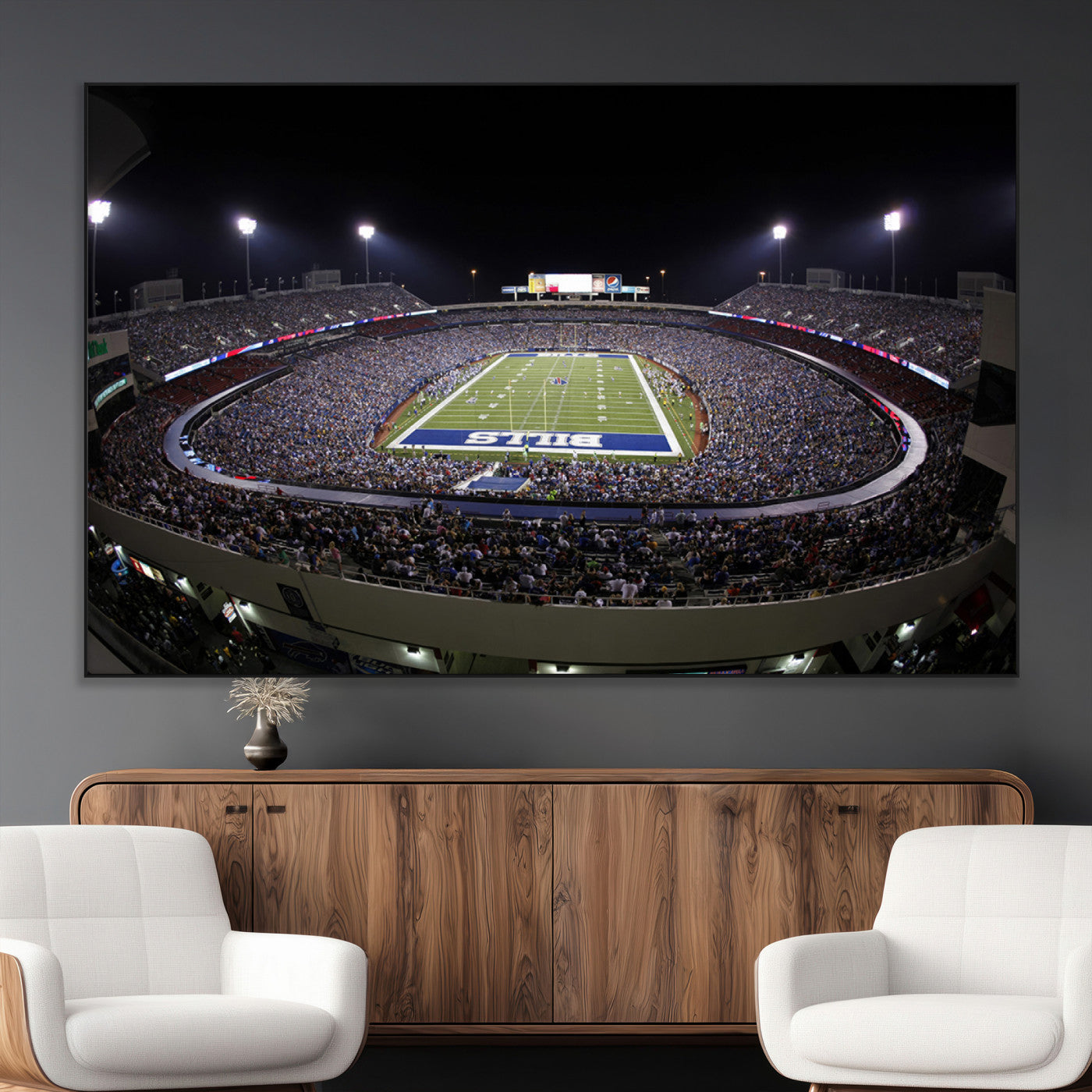 98546-MGV-CV-36X24-Buffalo Bills NFL Football Team Print - Buffalo Highmark Stadium Wall Art Canvas Print