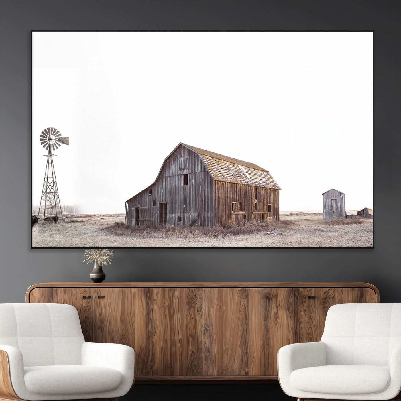 64560-MGV-CV-36X24-Farm Prints Set, Set of 6 Farmhouse Wall Art, Country House Decor