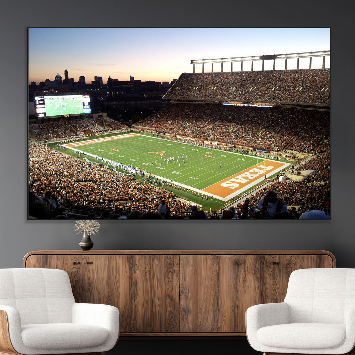 11455-MGV-CV-36X24-Darrell K Royal-Texas Memorial Stadium Canvas Wall Art - Texas Longhorns Football Match