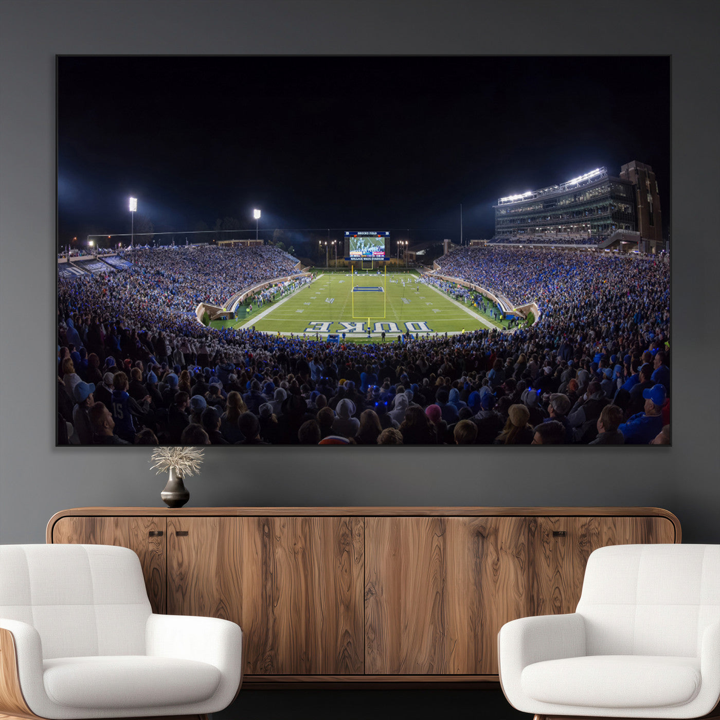 21070-MGV-CV-36X24-Duke University Blue Devils Football Team Print - Durham Wallace Wade Stadium Wall Art Canvas Print