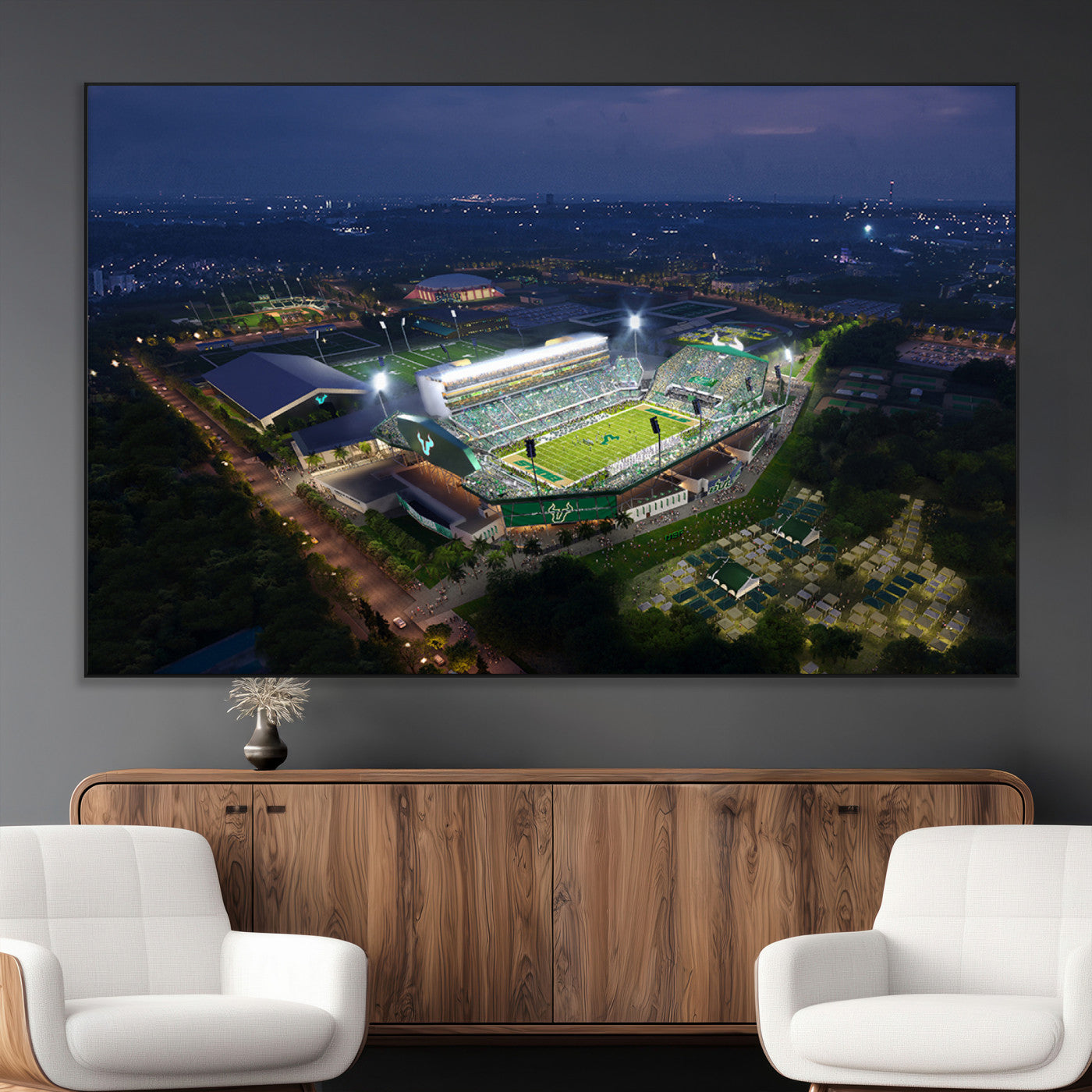-The University of South Florida Bulls Football Team Print - Tampa USF Football Stadium Wall Art