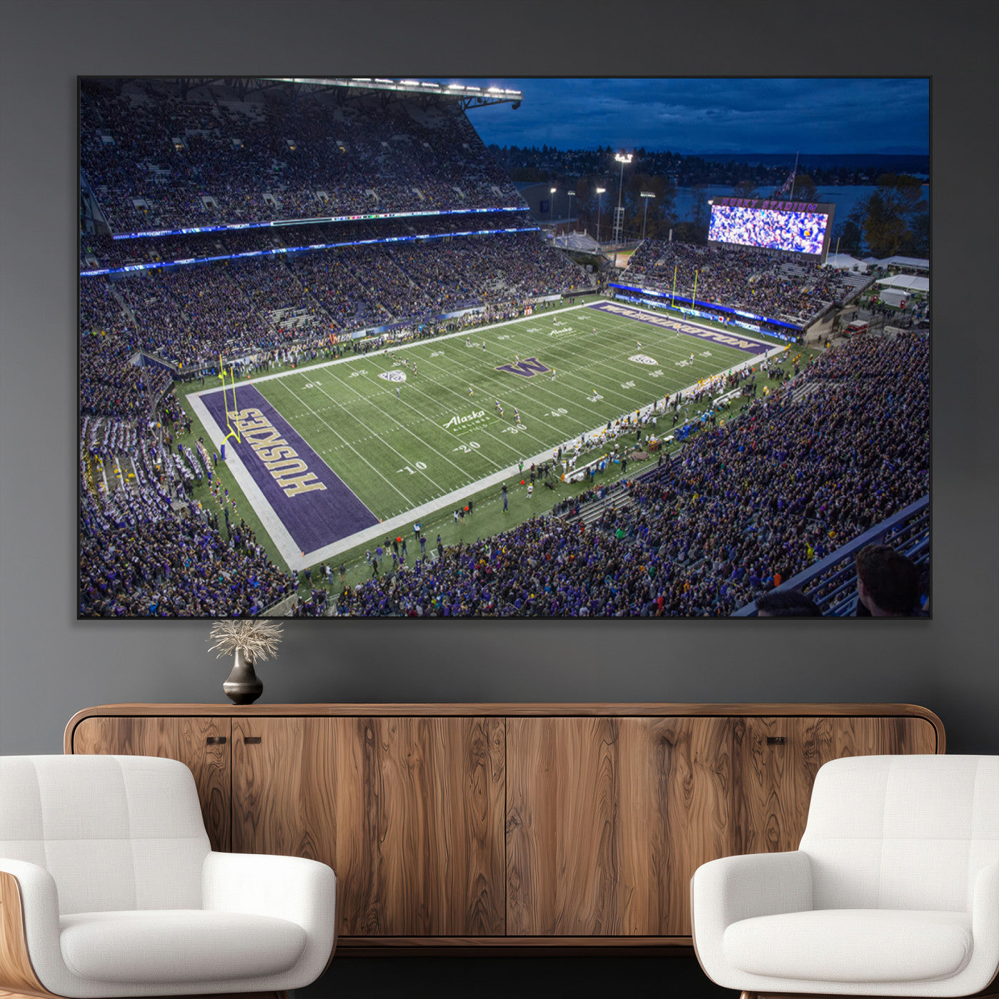-The University of Washington Huskies Football Team Print - Seattle Husky Stadium Wall Art Canvas