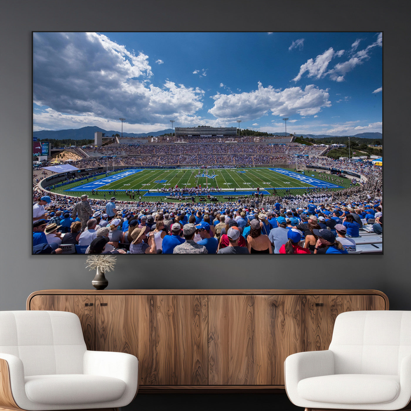 59281-MGV-CV-36X24-Air Force Falcons Football Team Print - Colorado Springs Falcon Stadium Wall Art Canvas Print