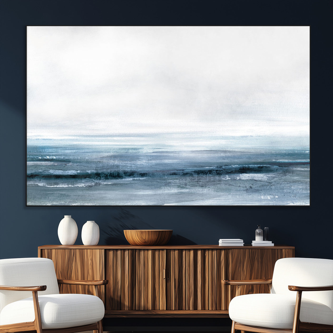 65702-MGV-CV-36X24-Blue Ocean Abstract Artwork Wall Art Canvas Print