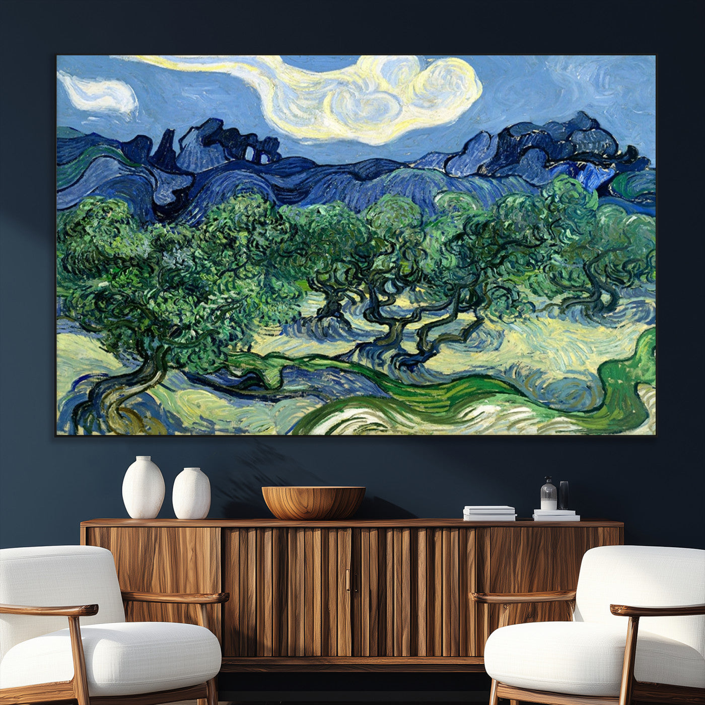 80252-MGV-CV-36X24-Olive Trees Van Gogh Wall Art Canvas Print