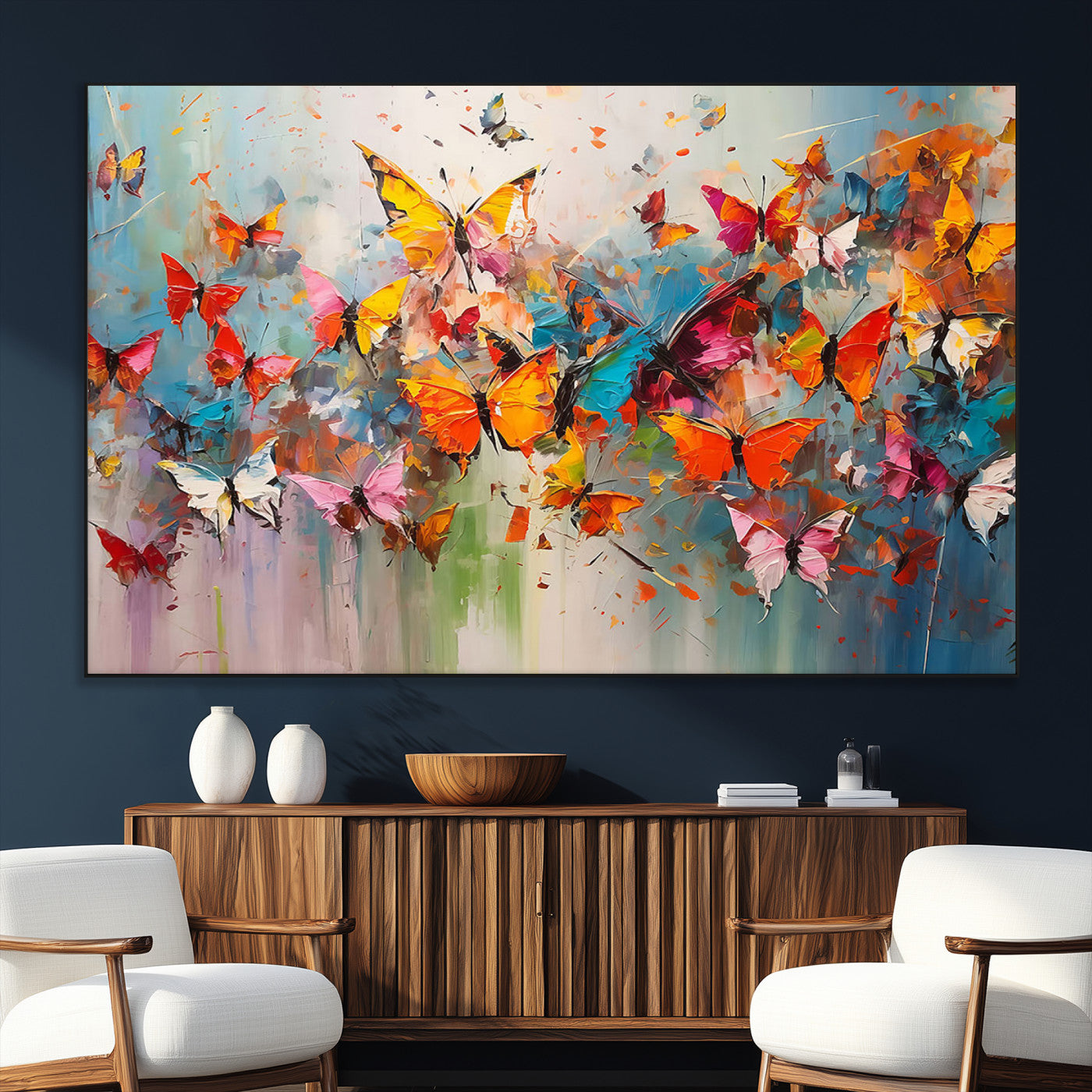 11835-MGV-CV-36X24-Abstract Butterfly Wall Art Canvas Print