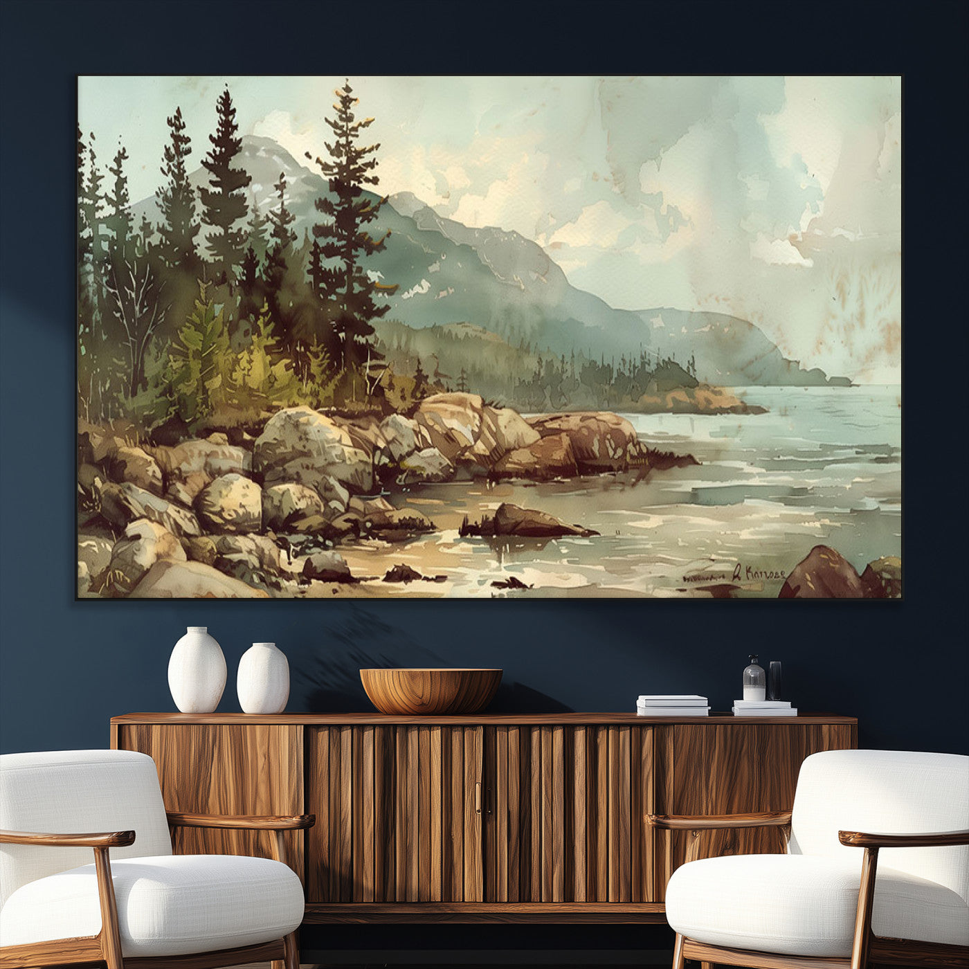 24809-MGV-CV-36X24-Abstract Acadia National Park Wall Art Canvas Print - Stunning 3-Panel Wall Art Canvas Print,