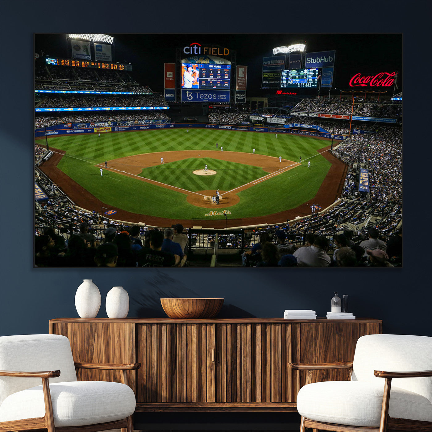 25148-MGV-CV-36X24-Los Angeles Dodgers Baseball Team Print - California Dodger Stadium Wall Art Canvas Print