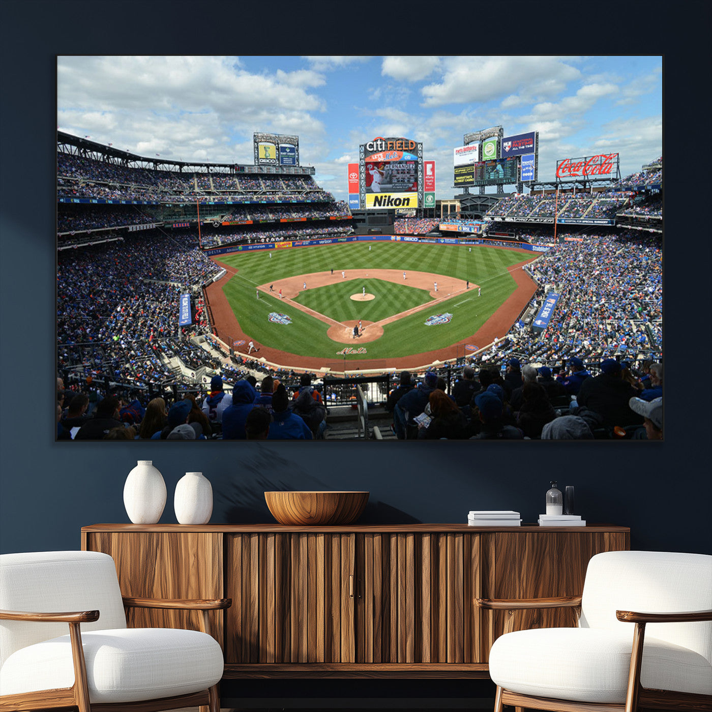 22910-MGV-CV-36X24-New York Mets Baseball Team Print - Citi Field Stadium Wall Art Canvas Print