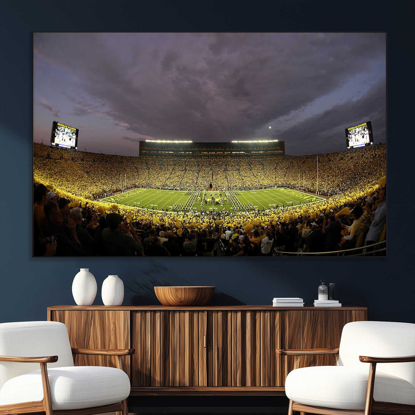 72404-MGV-CV-36X24-Michigan Wolverines Print - Michigan Stadium Wall Art Canvas Print