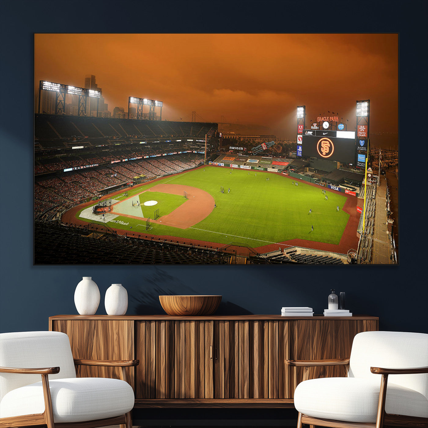 31315-SEG-FC-51X34_Oversize_Oversize-San Francisco Giants Baseball Team Print - Oracle Park Stadium Wall Art Canvas Print