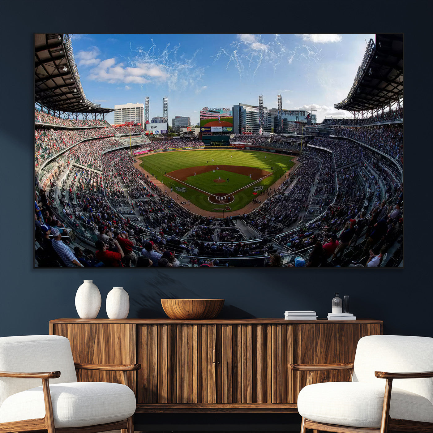 78608-MGV-CV-36X24-Truist Park Stadium Canvas Wall Art - Atlanta Braves Game Day Exclusive Decor