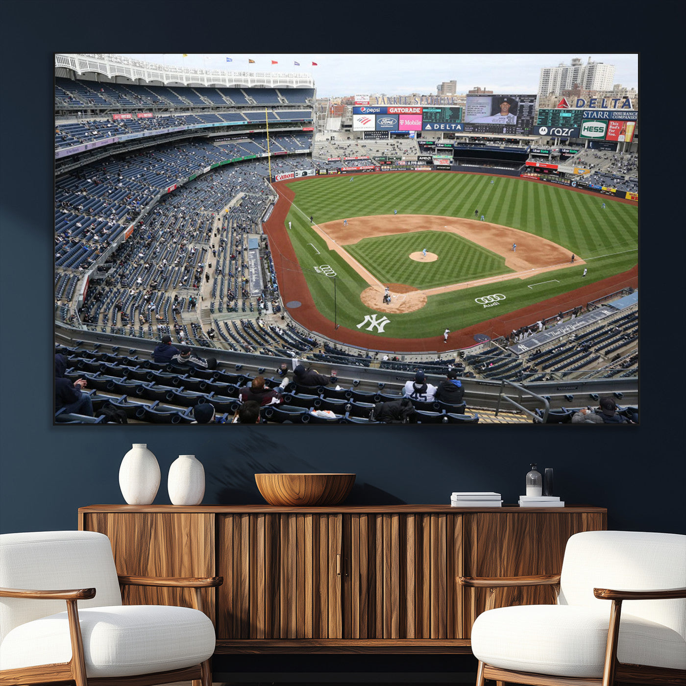 45784-SEG-FC-51X34_Oversize_Oversize-New York Yankees Baseball Team Print - Yankee Stadium Wall Art Canvas Print