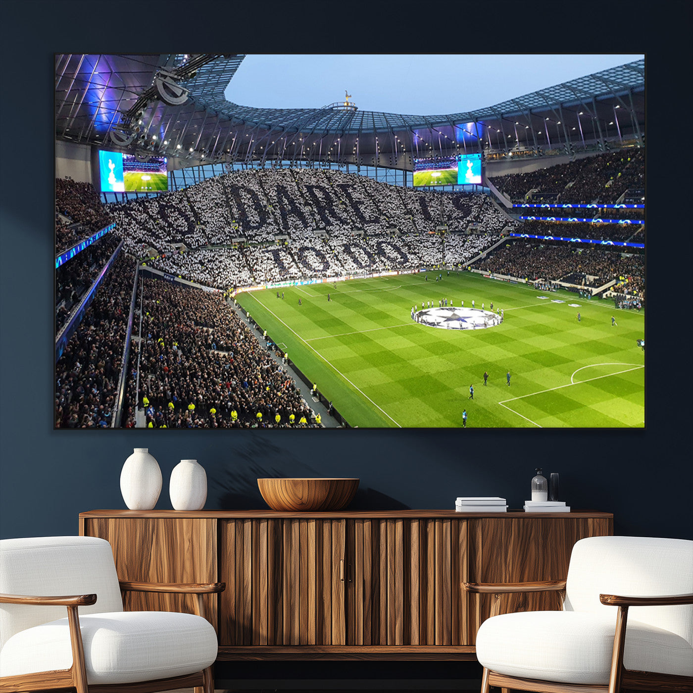38765-SEG-FC-51X34_Oversize_Oversize-Tottenham Hotspur Stadium Canvas Print, Match Day Triple Canvas Wall Art - Premier League Football