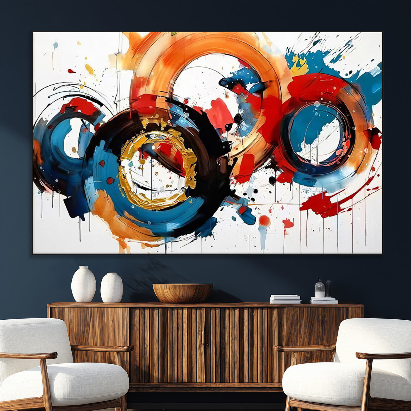 88266-MGV-CV-36X24-Abstract Wall Art, Rings Wall Art Canvas Print
