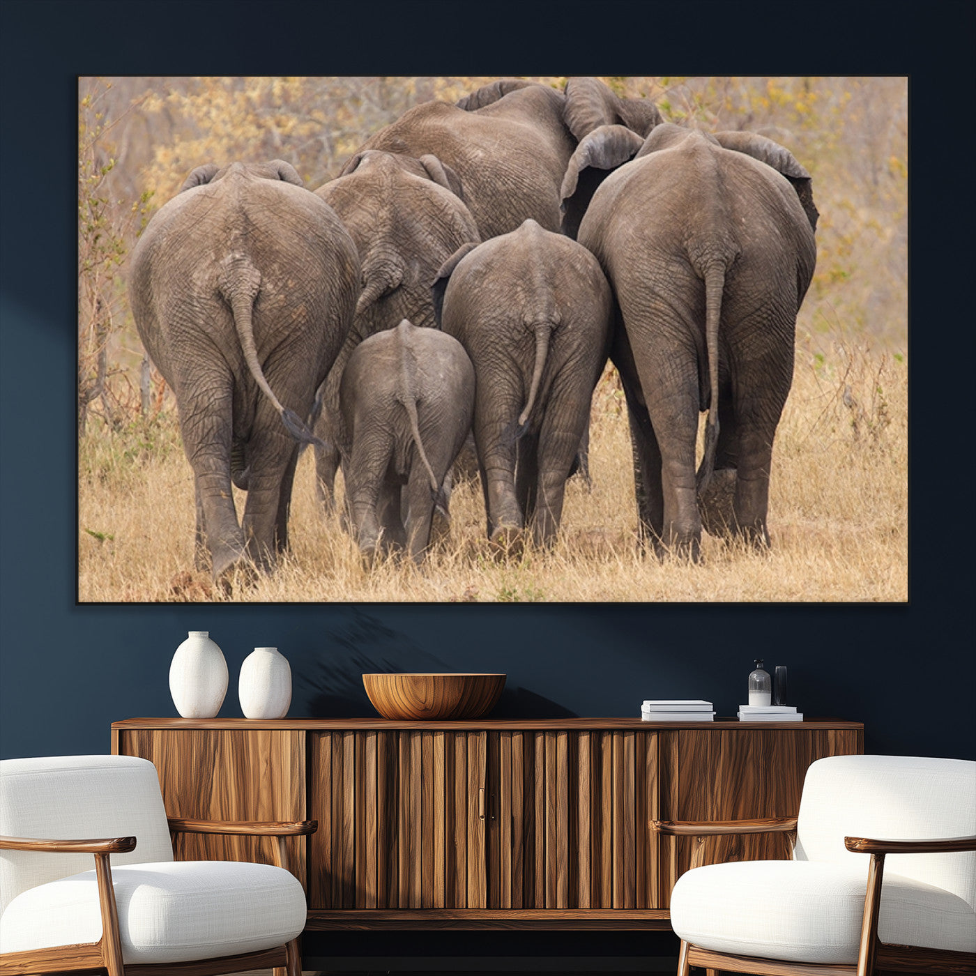 -Wild Elephant Wall Art Canvas Print