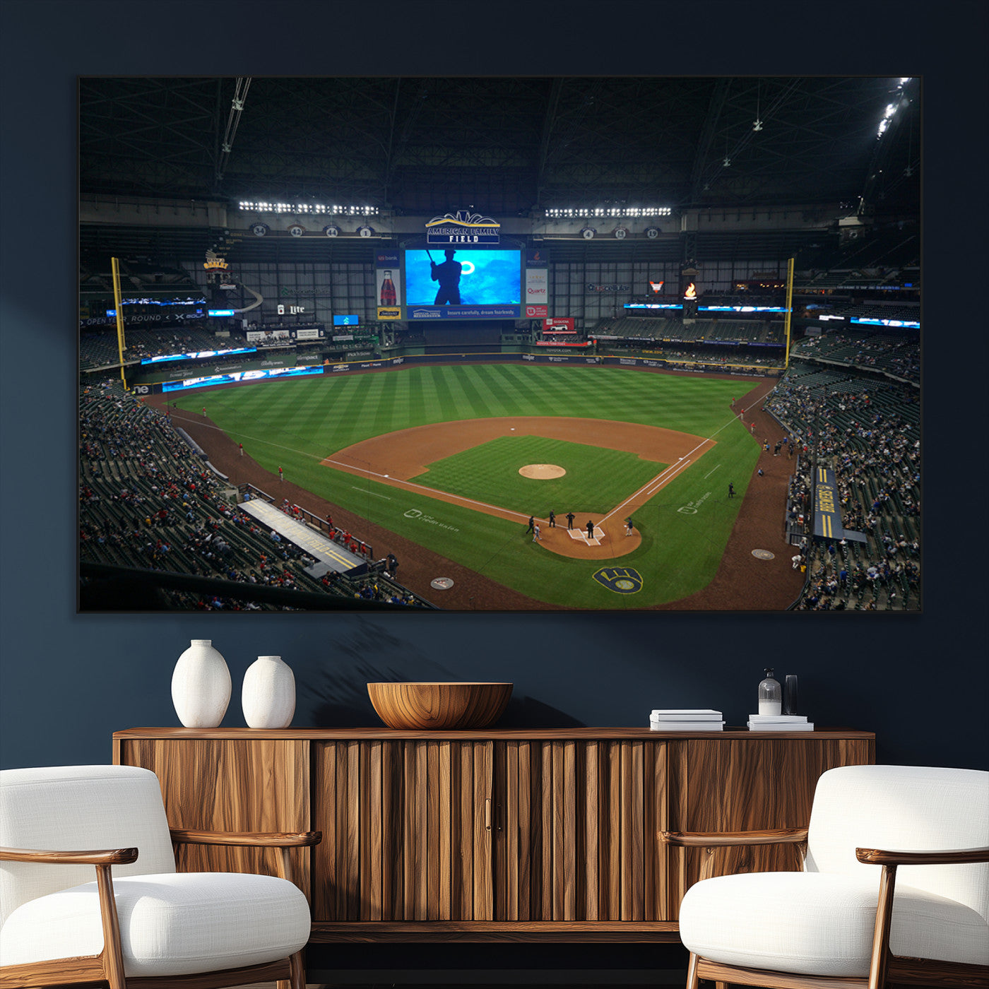 86084-SEG-FC-51X34_Oversize_Oversize-Milwaukee Brewers Baseball Art Print - American Family Field Stadium Wall Art Canvas Print