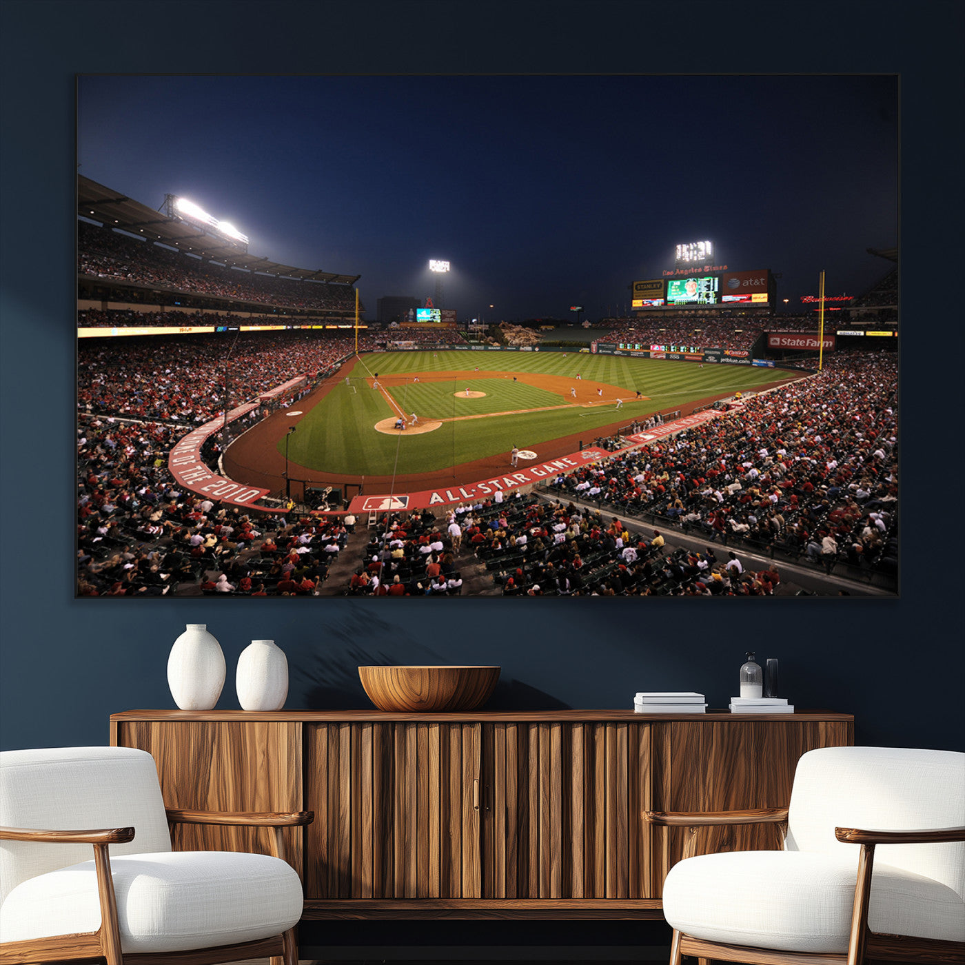 88896-MGV-CV-36X24-Los Angeles Angels Baseball Team Print - Anaheim Angel Stadium Wall Art Canvas Print