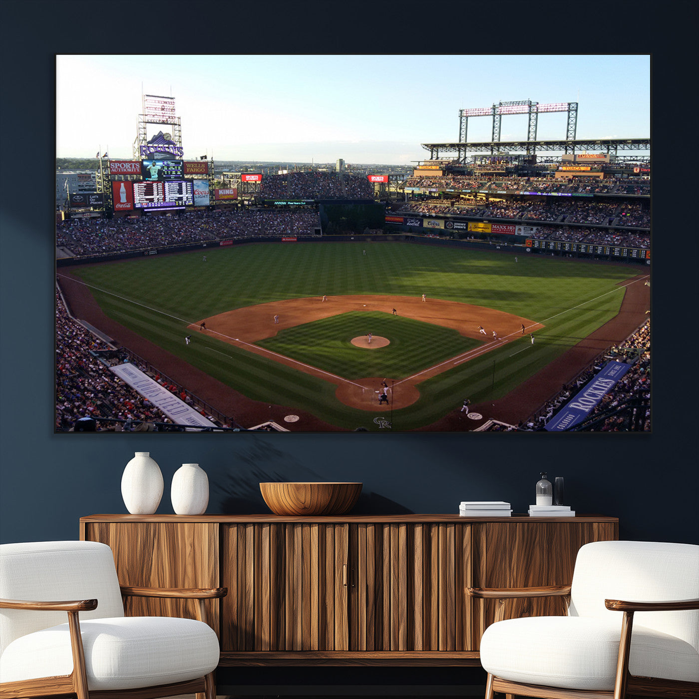 21638-MGV-CV-36X24-Colorado Rockies Coors Field Wall Art Canvas Print - MLB Baseball Stadium