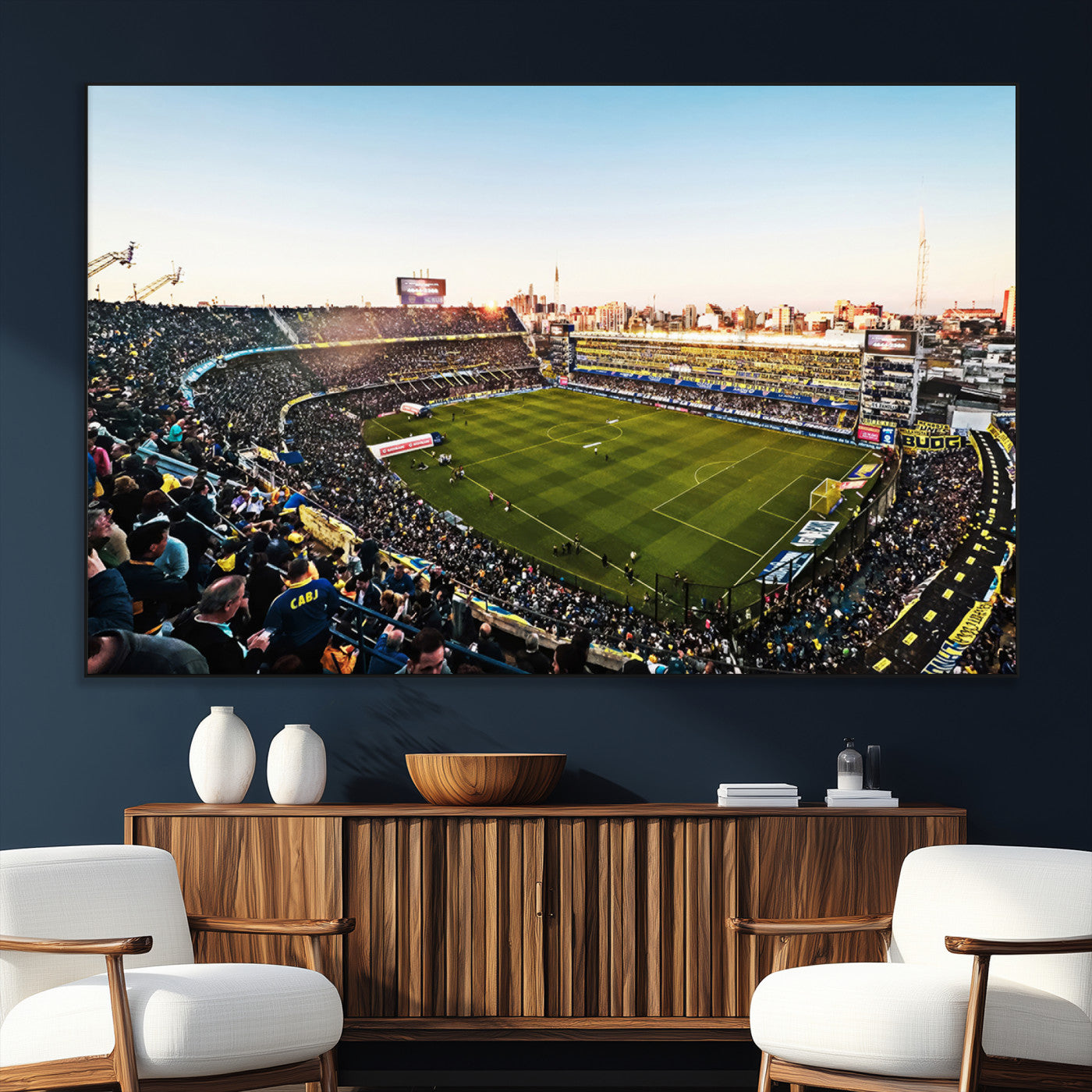 50105-MGV-CV-36X24-Boca Juniors Soccer Team Print - Buenos Aires Bombonera Stadium Wall Art Canvas Print