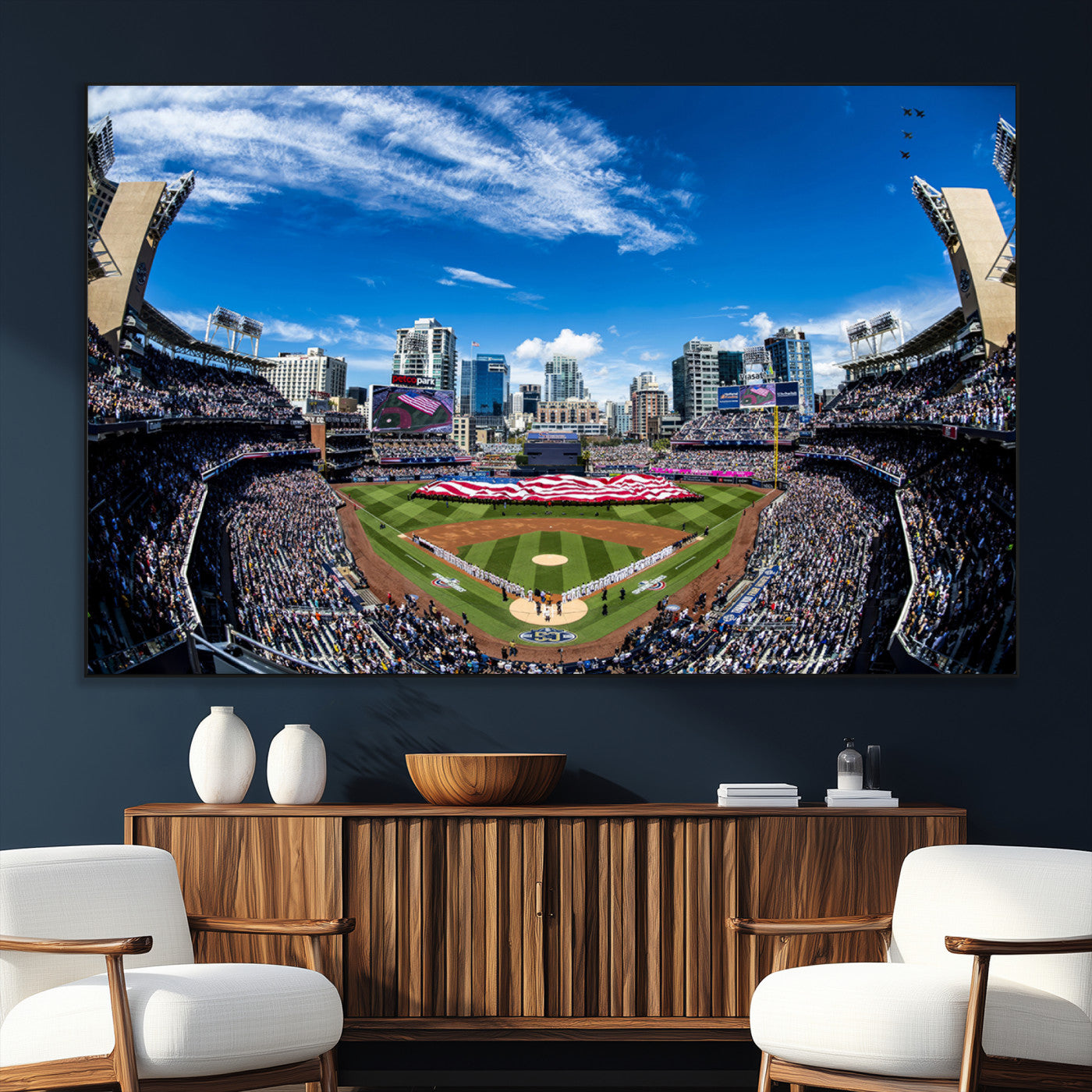 52297-SEG-FC-51X34_Oversize_Oversize-San Diego Padres Baseball Team Print - Petco Park Stadium Wall Art Canvas Print