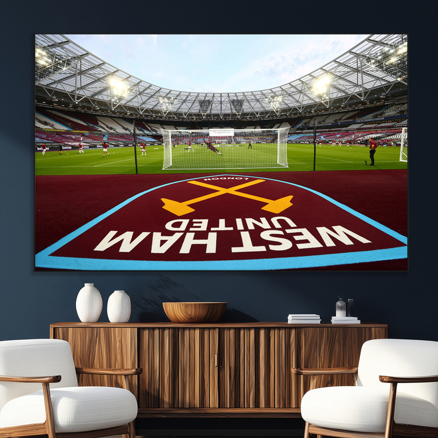 77367-MGV-CV-36X24-West Ham United FC Stadium Canvas Wall Art – London Stadium Football Print – Premier League Team