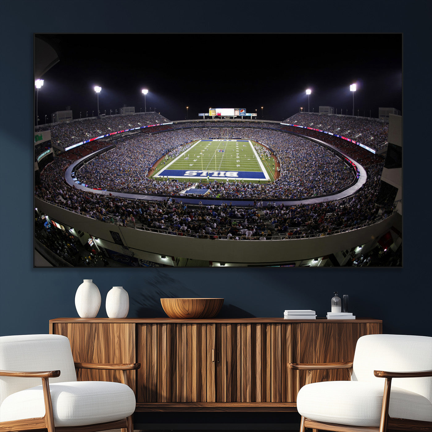 98546-MGV-CV-36X24-Buffalo Bills NFL Football Team Print - Buffalo Highmark Stadium Wall Art Canvas Print