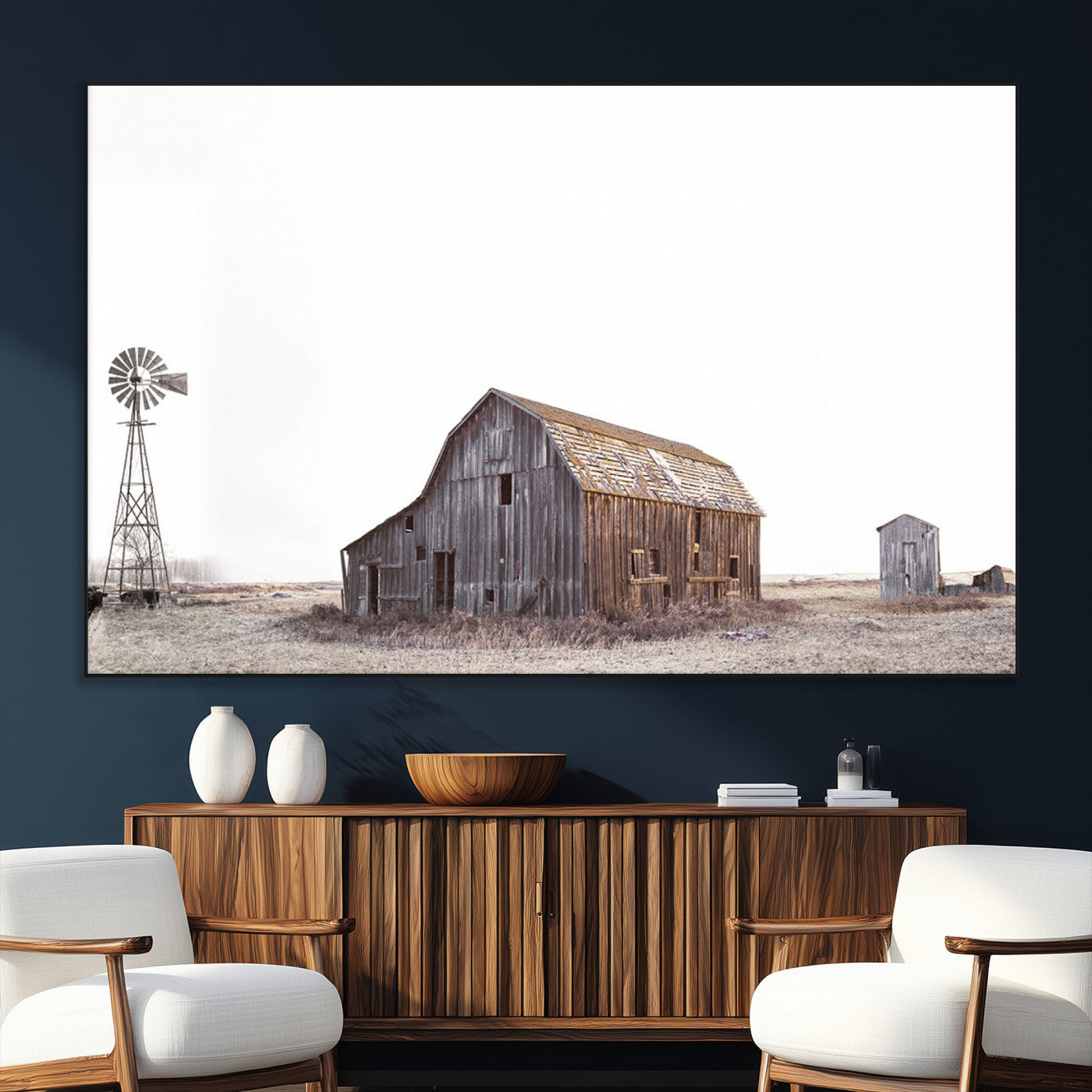 64560-MGV-CV-36X24-Farm Prints Set, Set of 6 Farmhouse Wall Art, Country House Decor